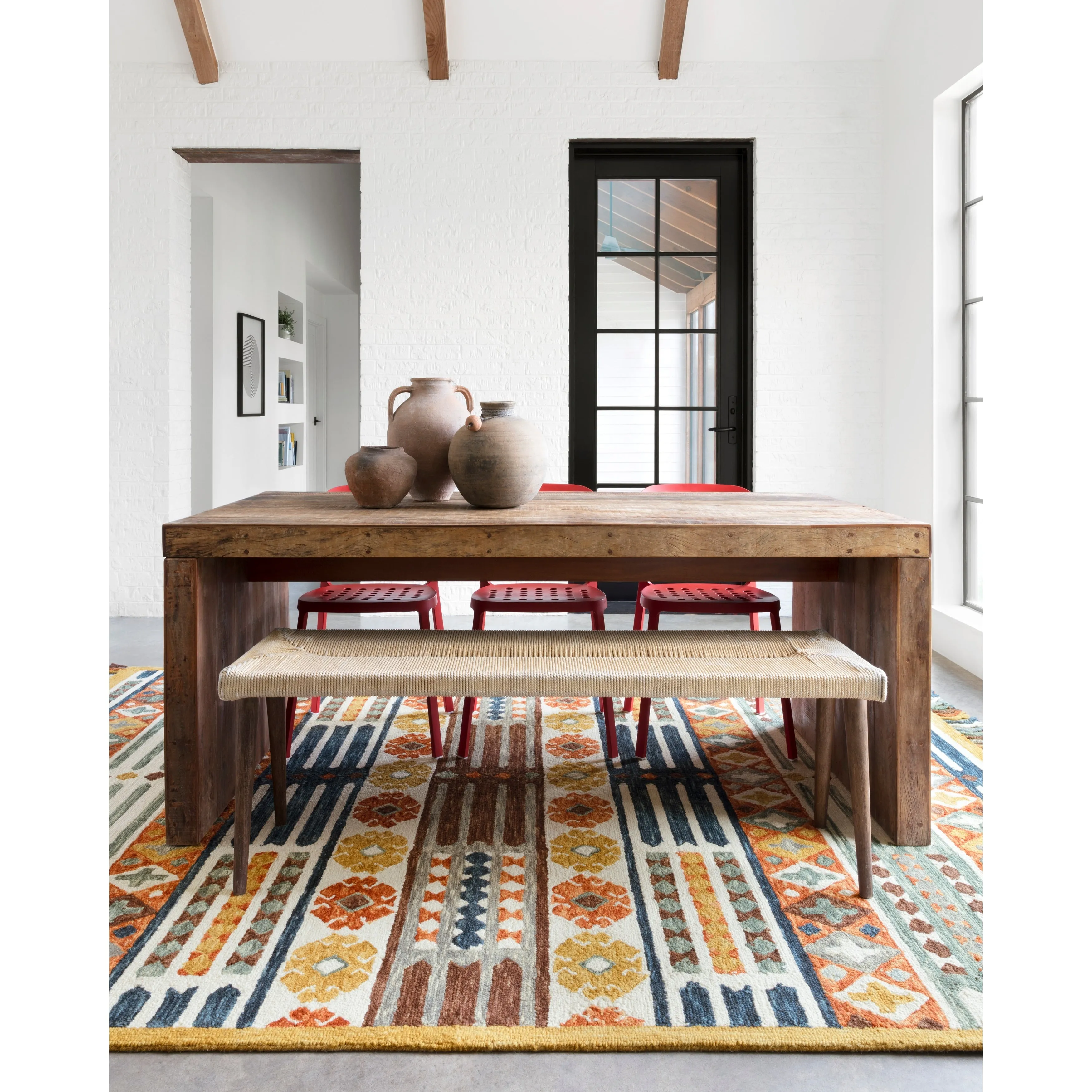Alexander Home Santa-Fe Boho Hand-Hooked Wool Rug