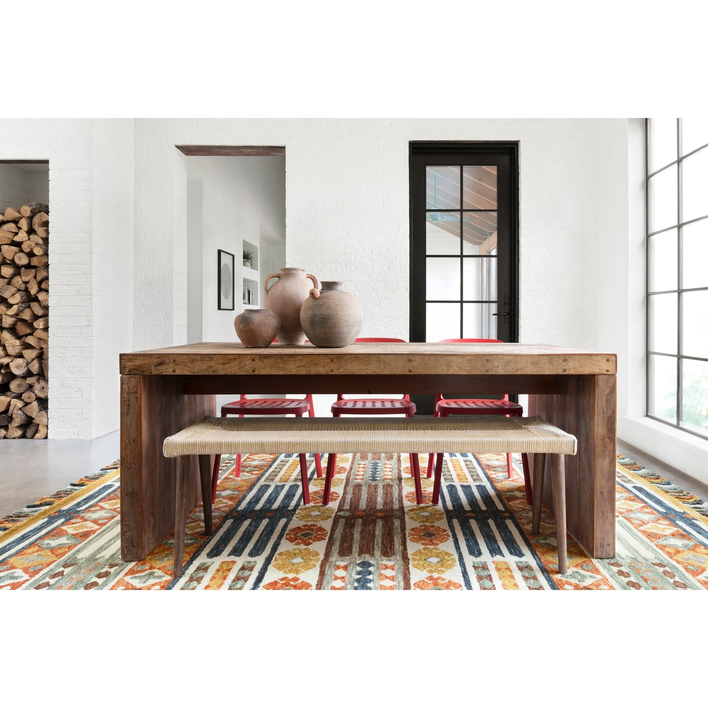 Alexander Home Santa-Fe Boho Hand-Hooked Wool Rug