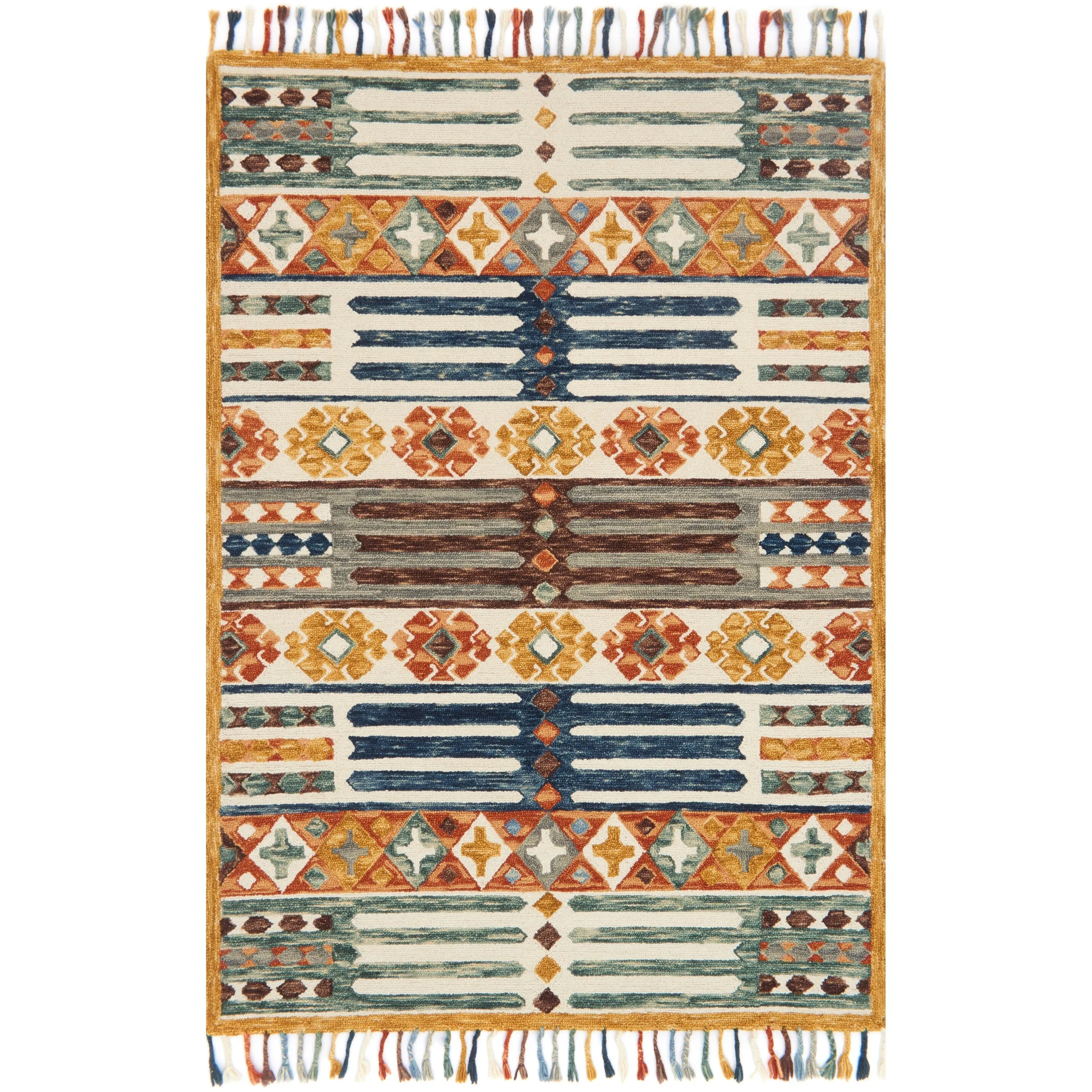 Alexander Home Santa-Fe Boho Hand-Hooked Wool Rug