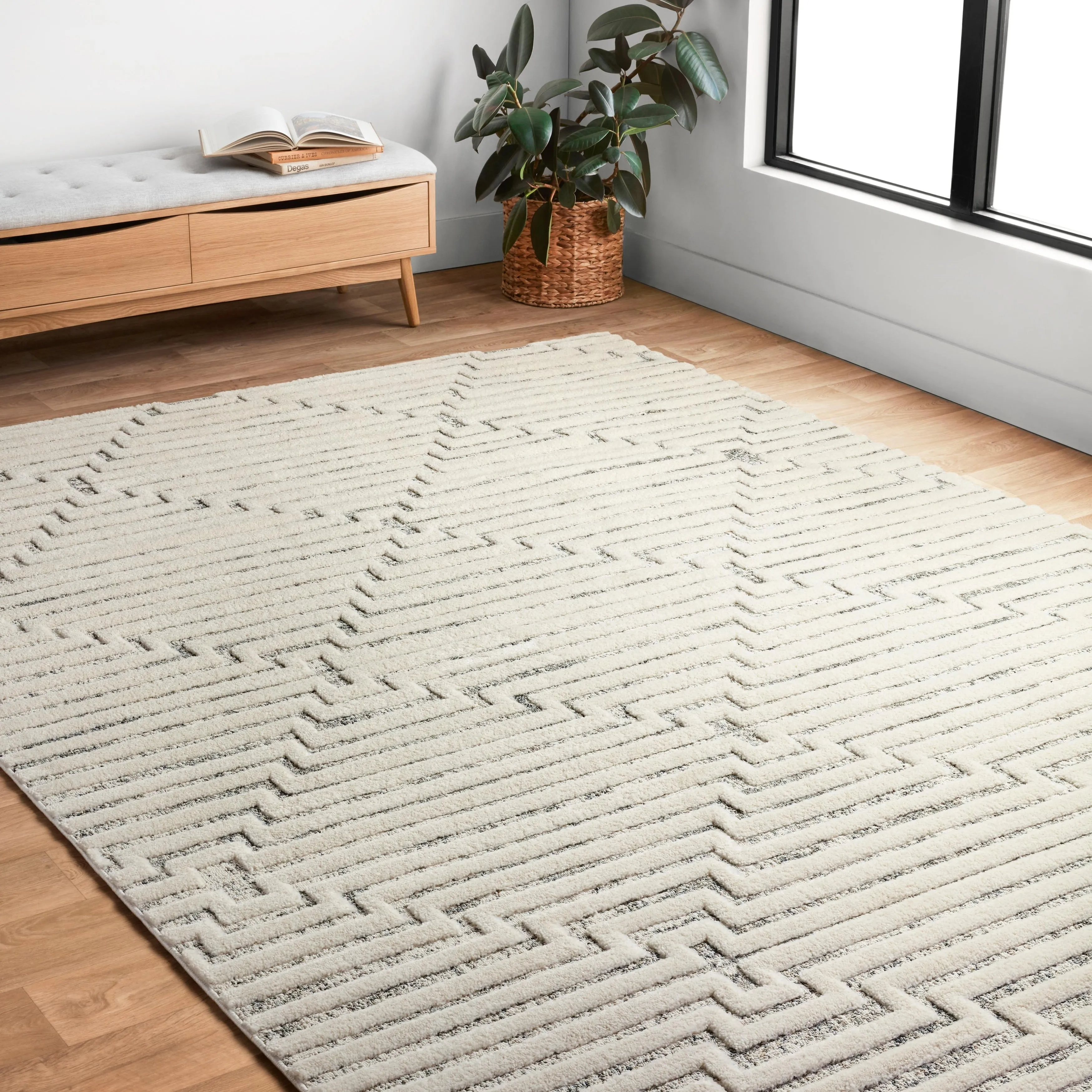 Alexander Home Vail Mid-century Modern Geometric Stripe Area Rug
