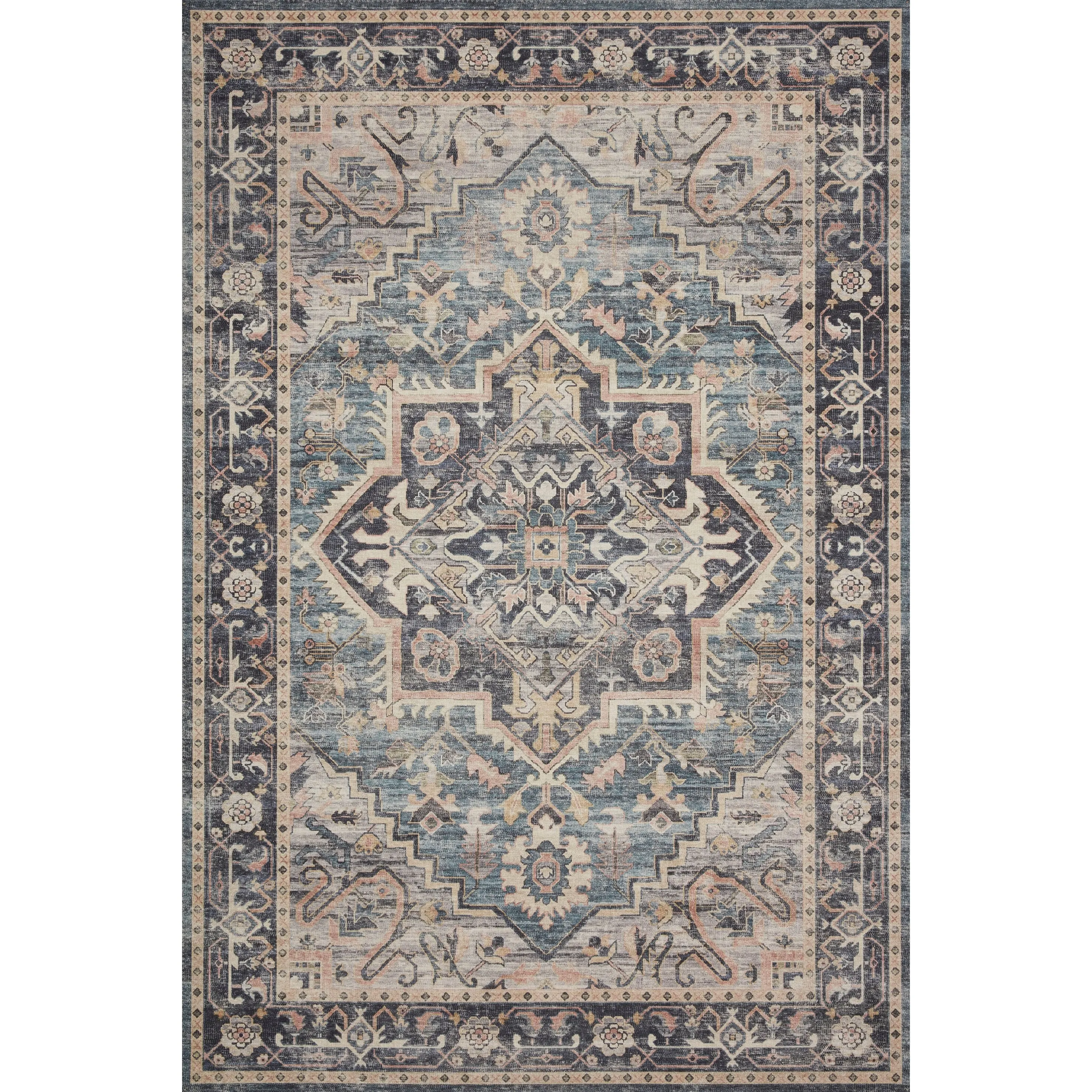 Alexander Home Venetian Printed Medallion Distressed Area Rug