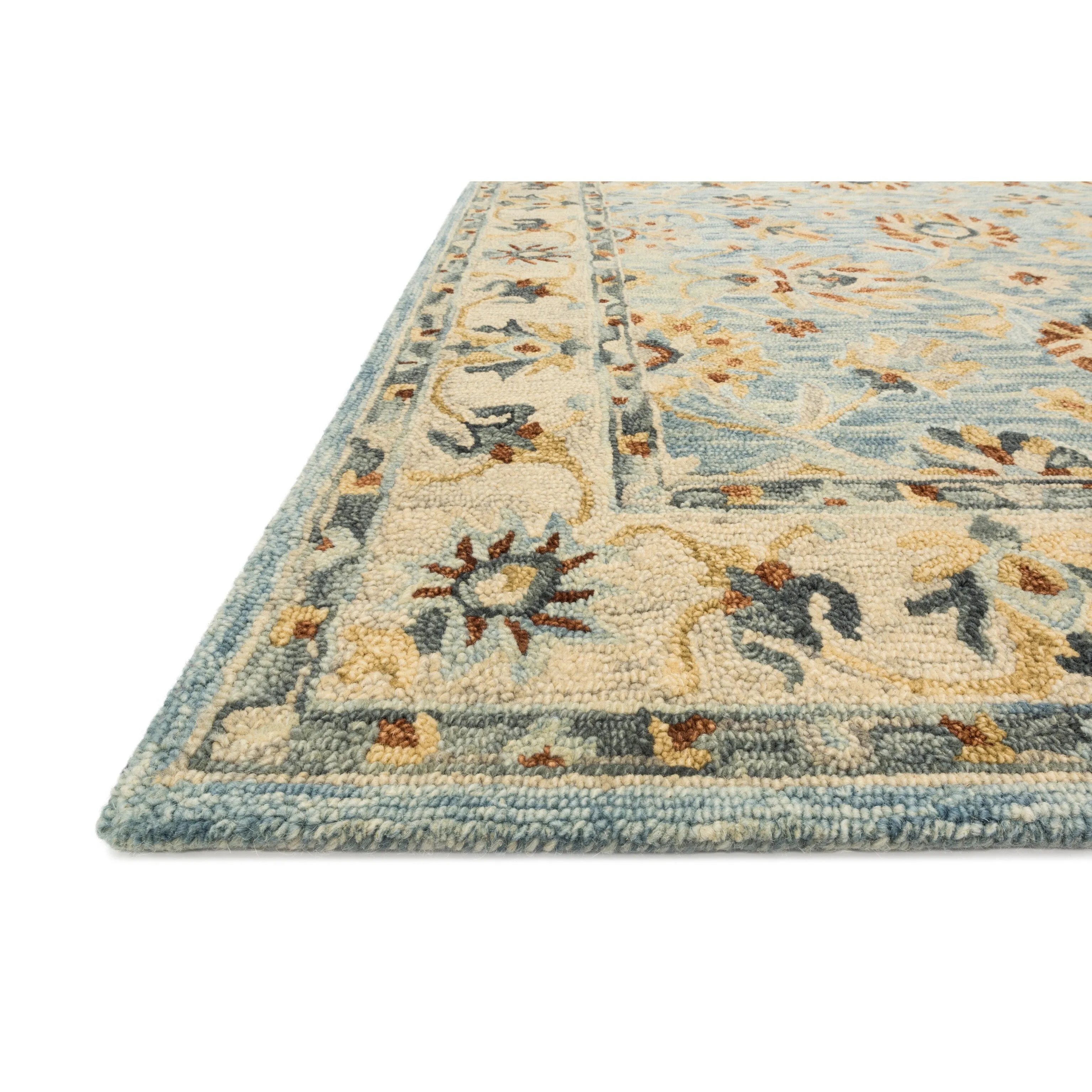 Alexanser Home Madaline French-Country Floral Hand-Hooked 100% Wool Rug