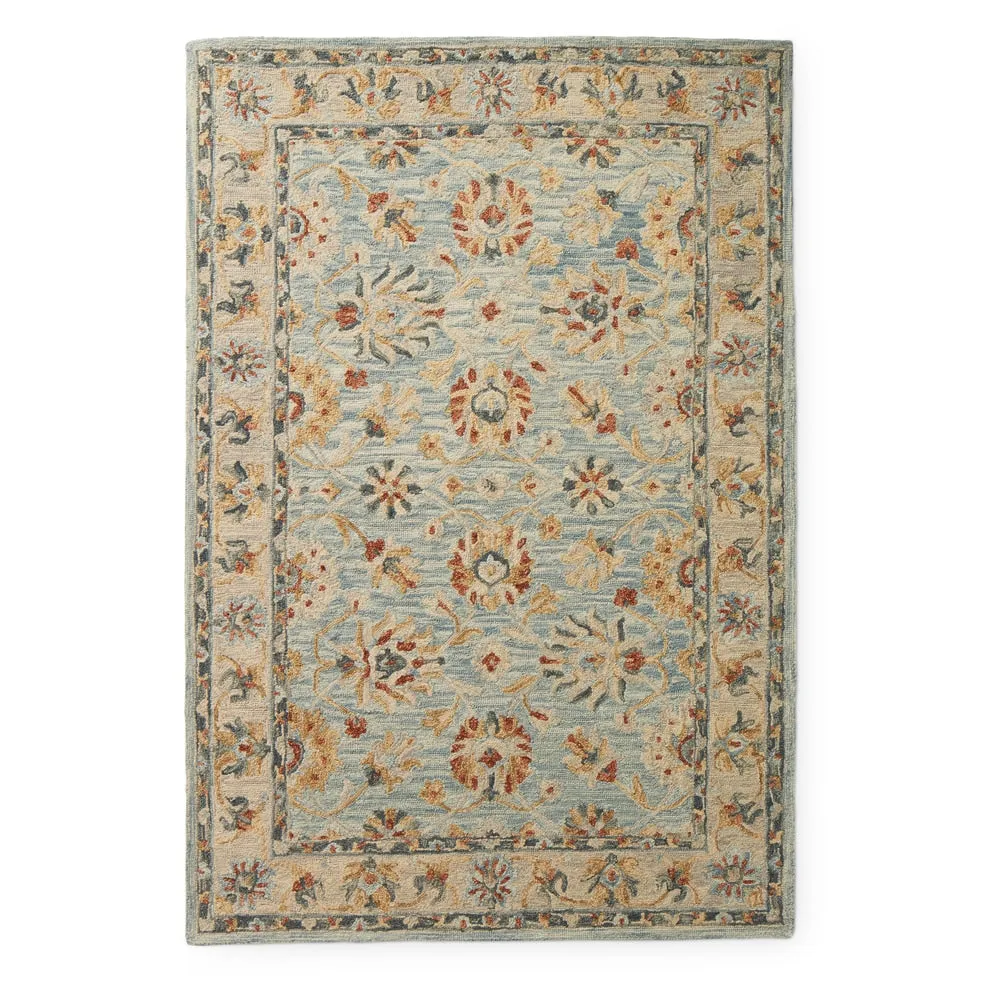 Alexanser Home Madaline French-Country Floral Hand-Hooked 100% Wool Rug