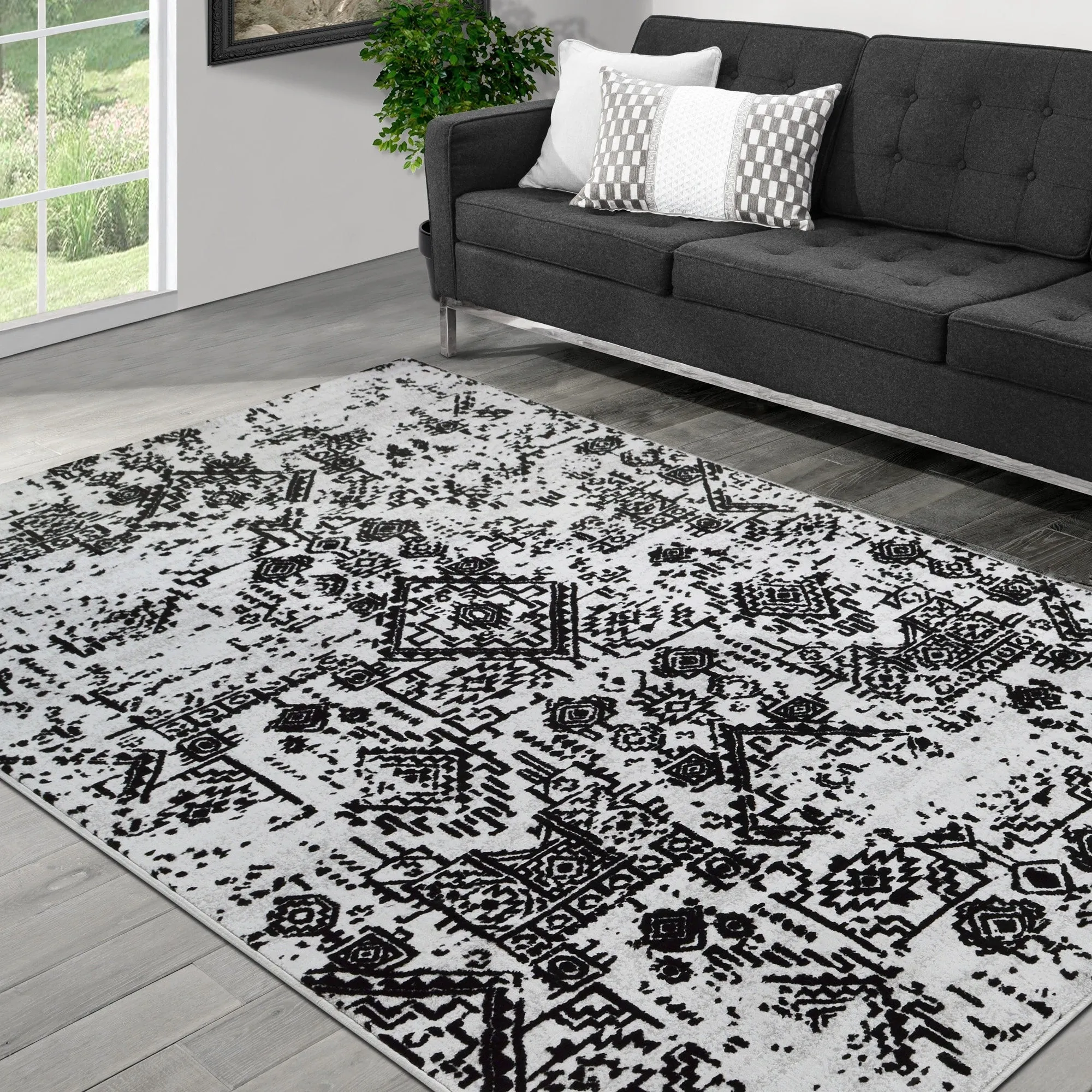 Allstar Living Room Rug with Persian Distressed Abadeh design