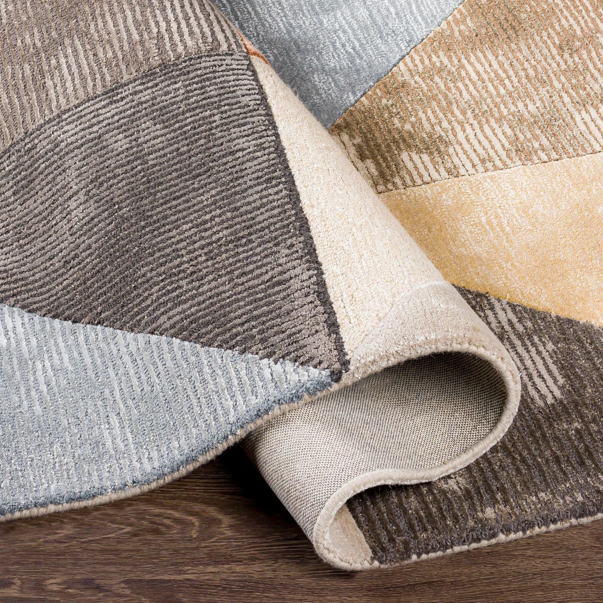 Amber Modern Patchwork Area Rug