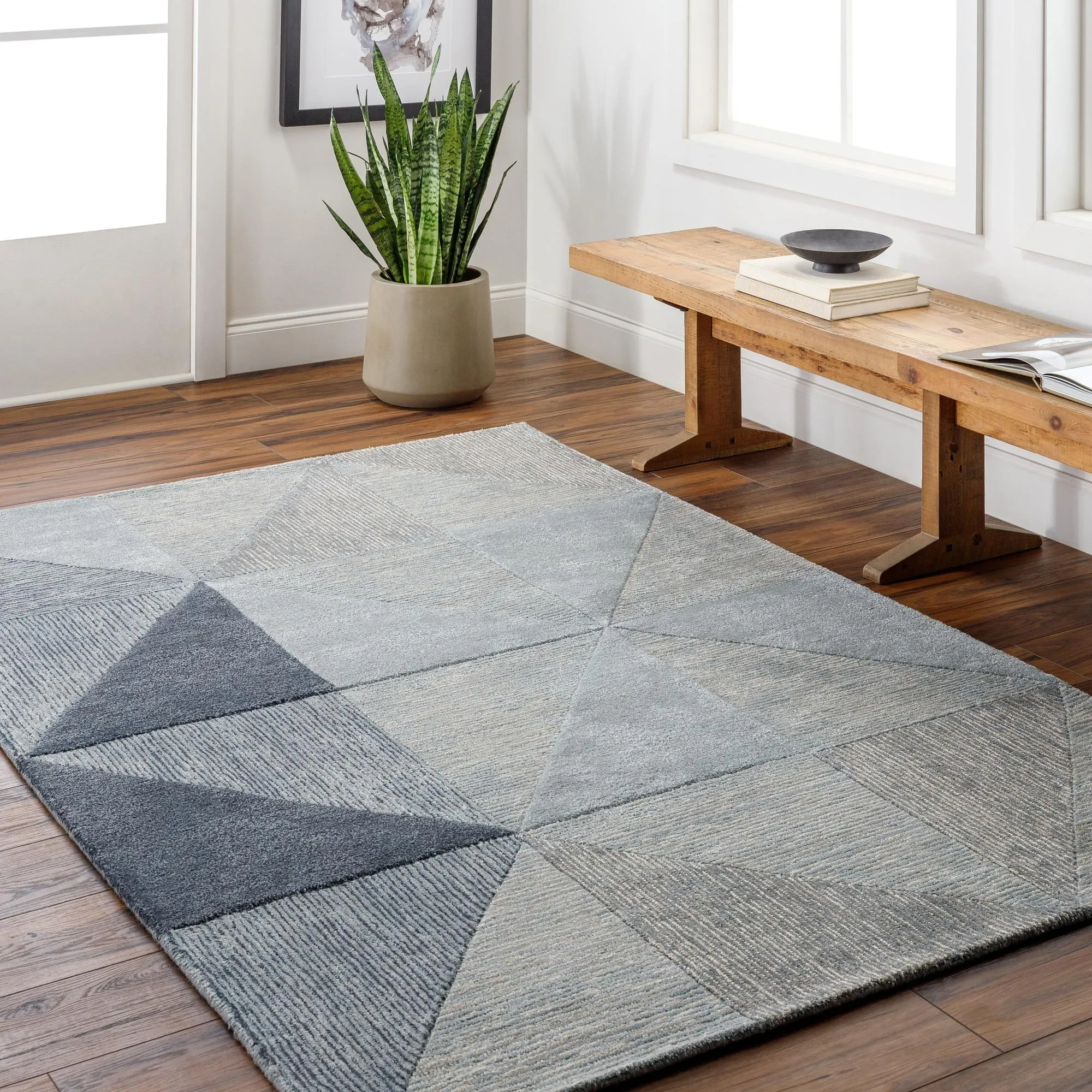 Amber Modern Patchwork Area Rug