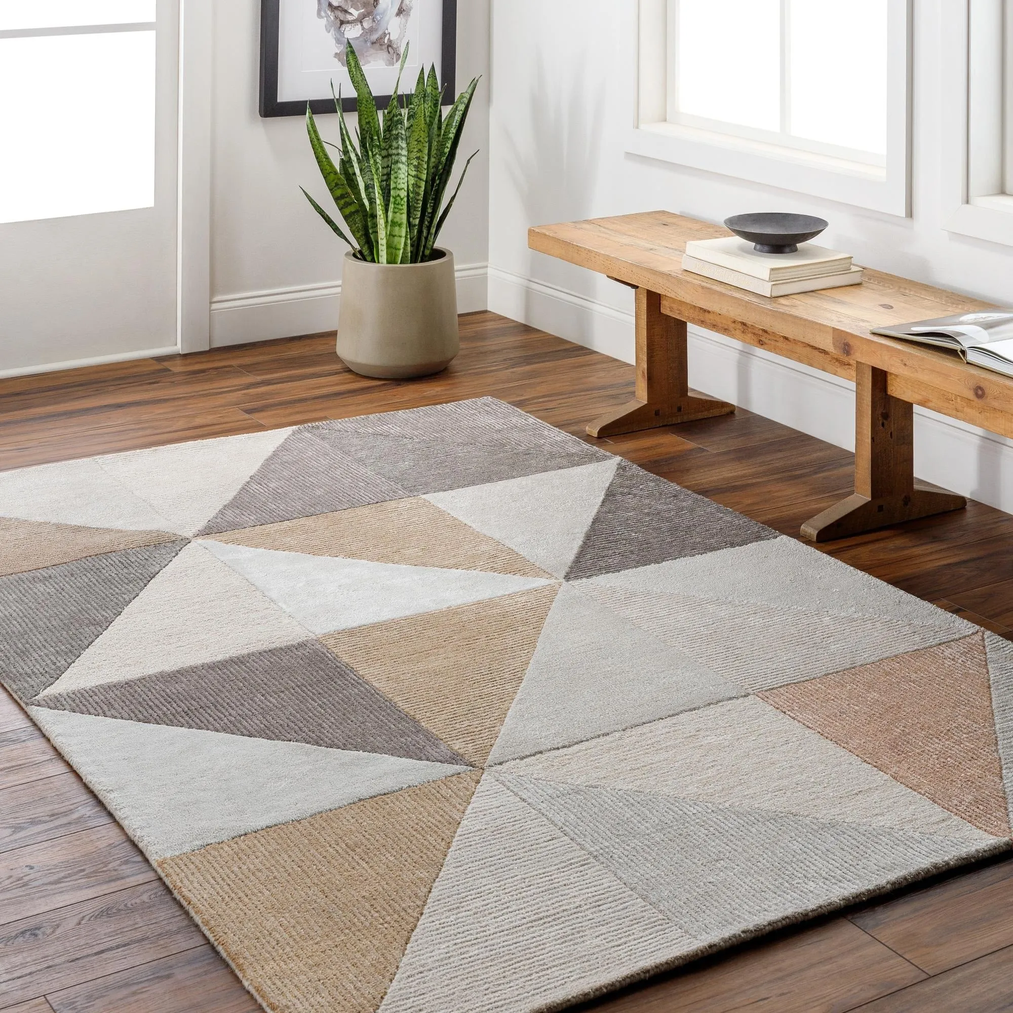 Amber Modern Patchwork Area Rug
