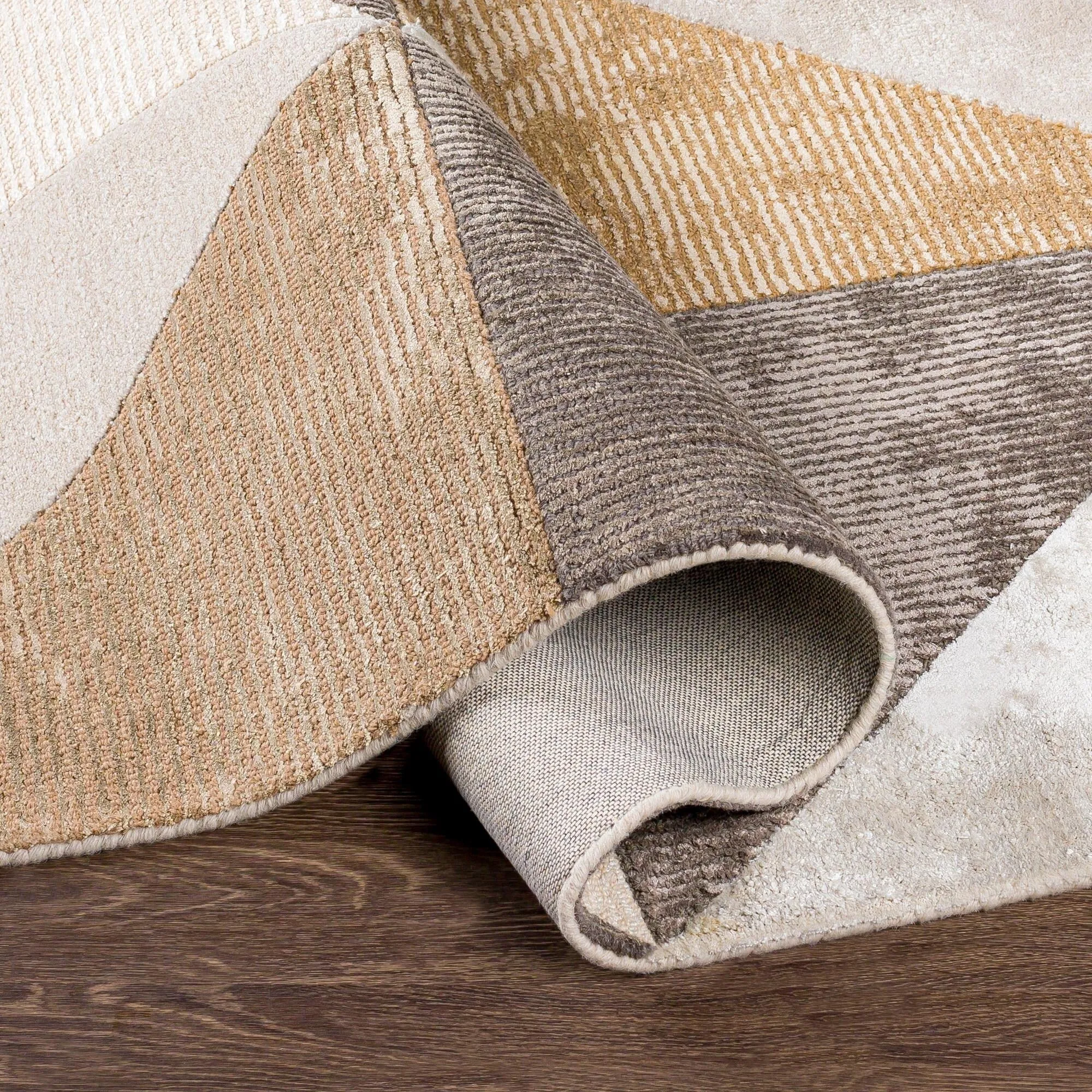 Amber Modern Patchwork Area Rug