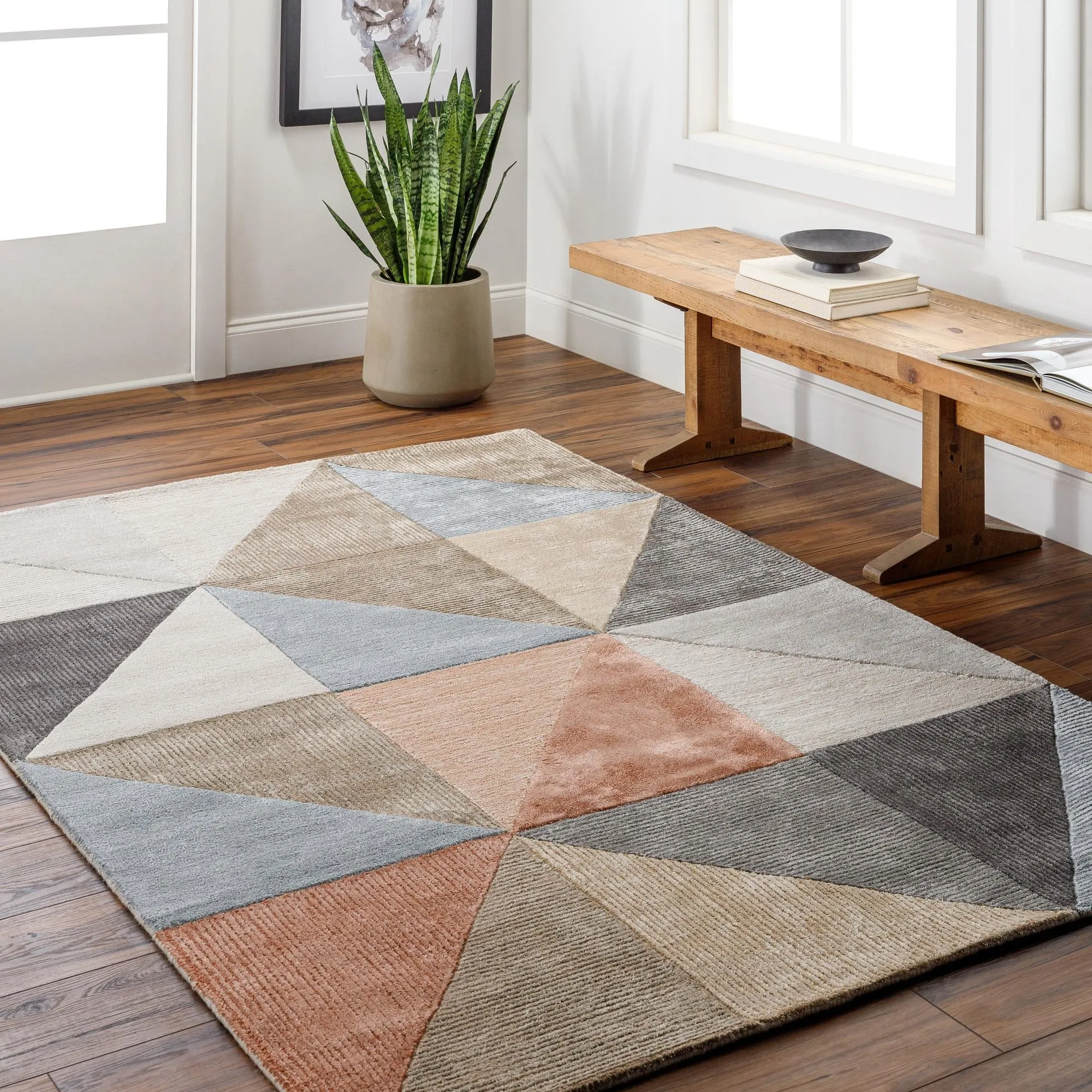 Amber Modern Patchwork Area Rug