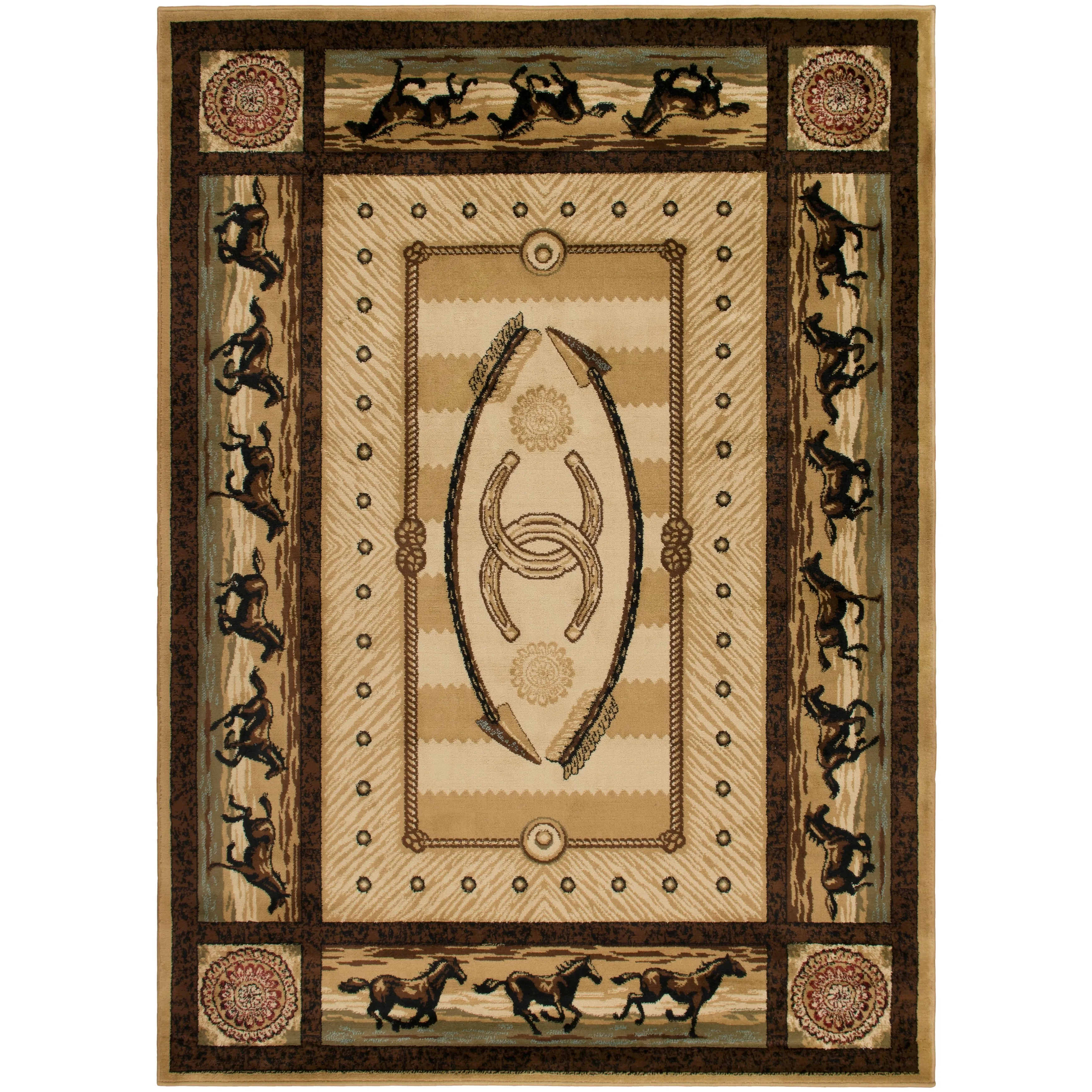 American Destination Cheyenne Western Horse Area Rug