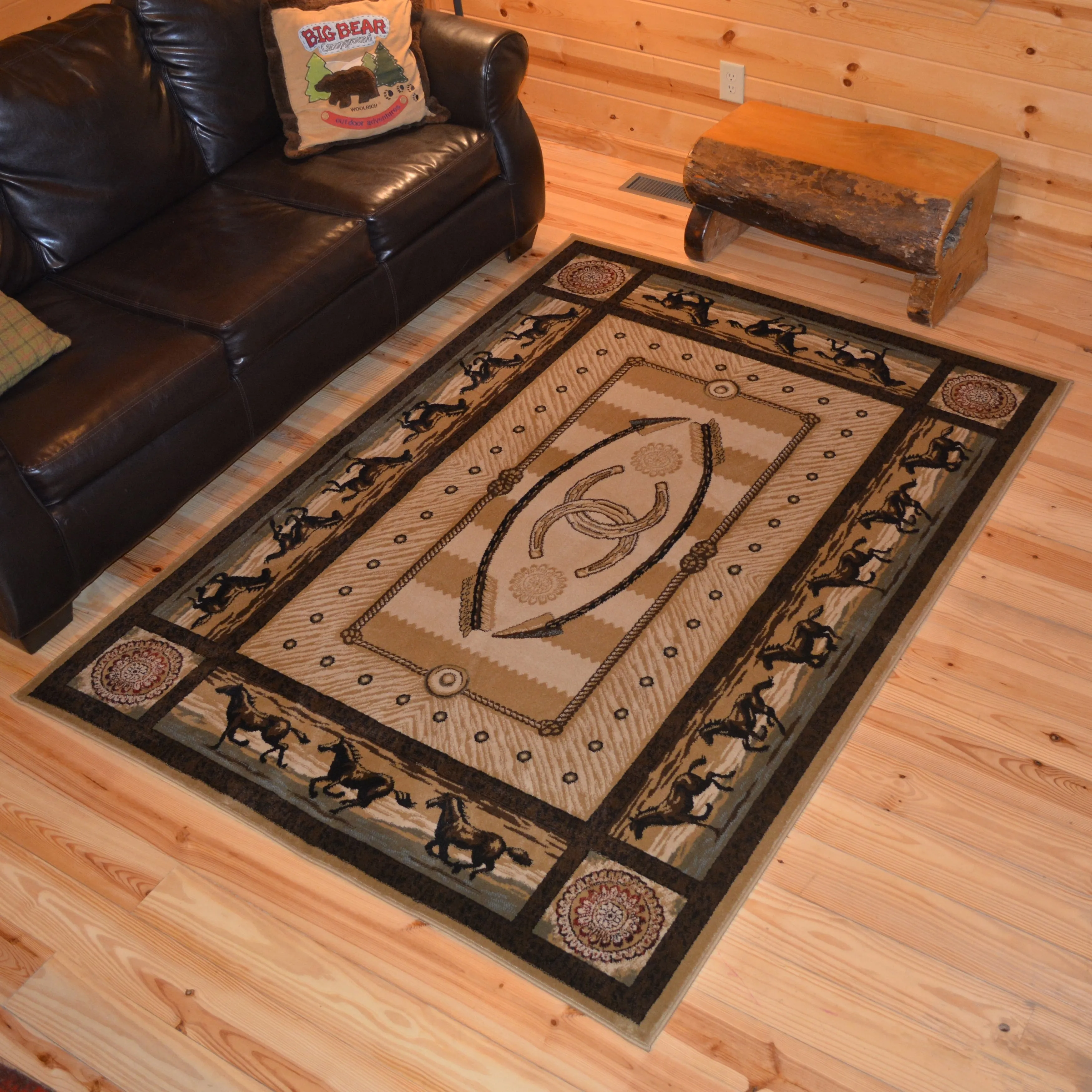American Destination Cheyenne Western Horse Area Rug