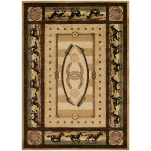 American Destination Cheyenne Western Horse Area Rug