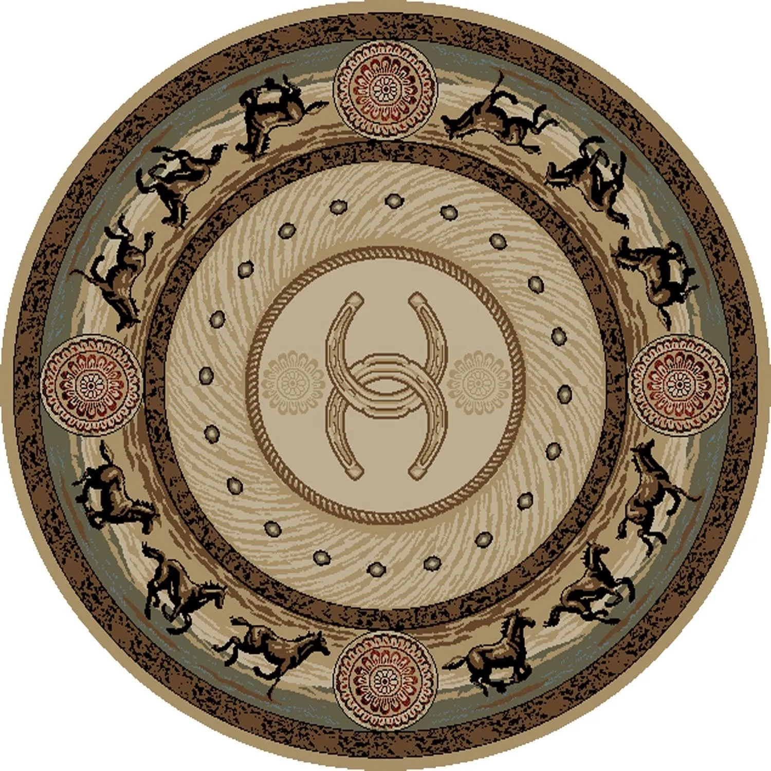 American Destination Cheyenne Western Horse Area Rug