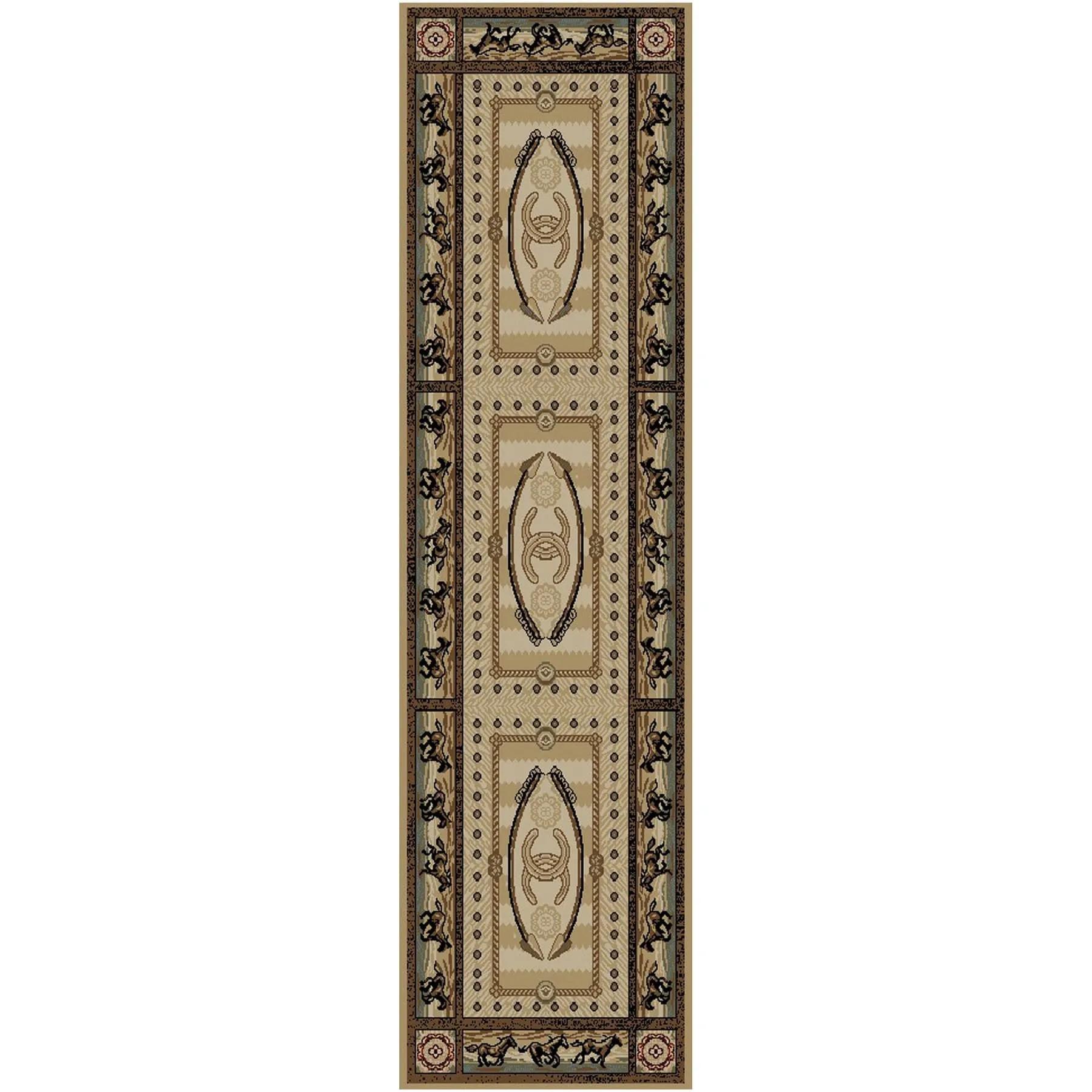 American Destination Cheyenne Western Horse Area Rug