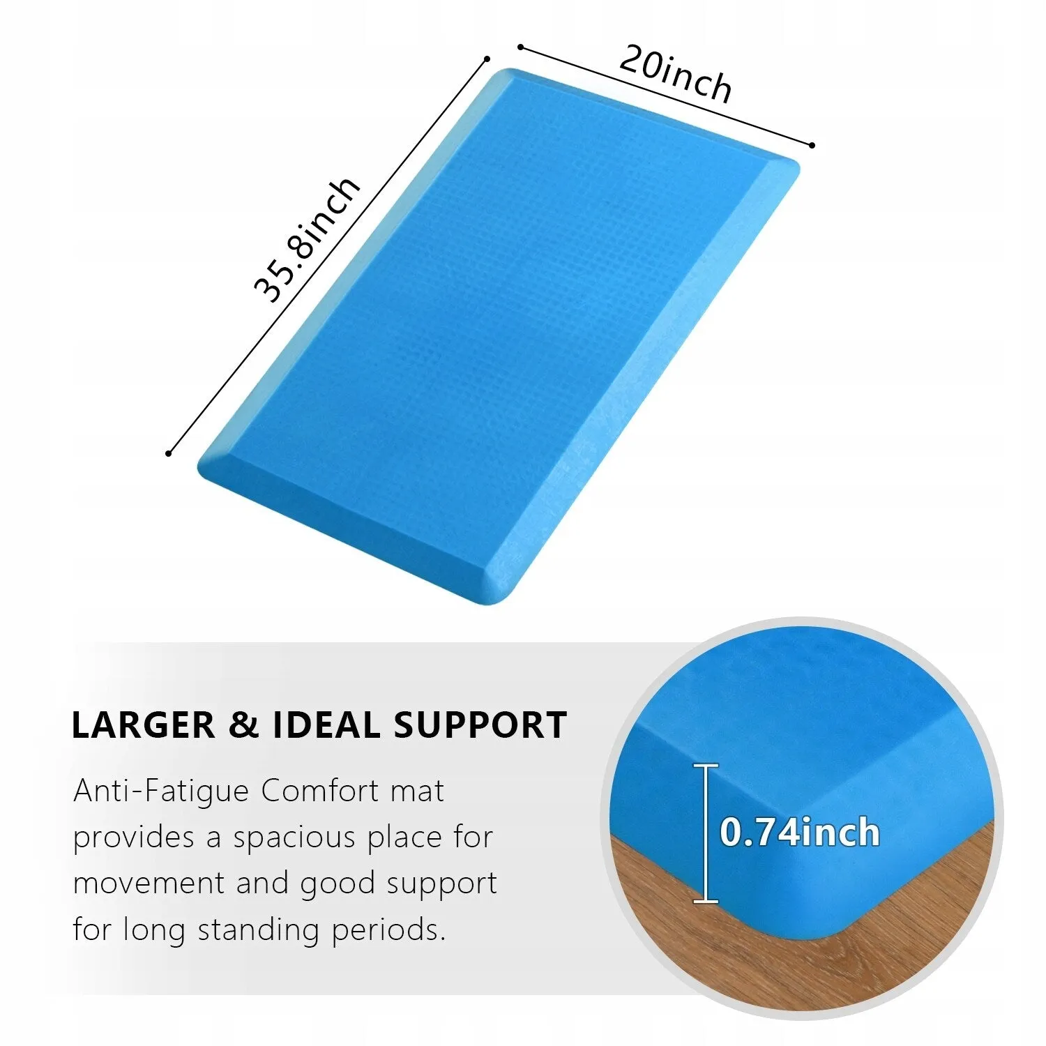 Anti Fatigue Cushioned Mats for Kitchen Bathroom. Comfort Mat for Home Office