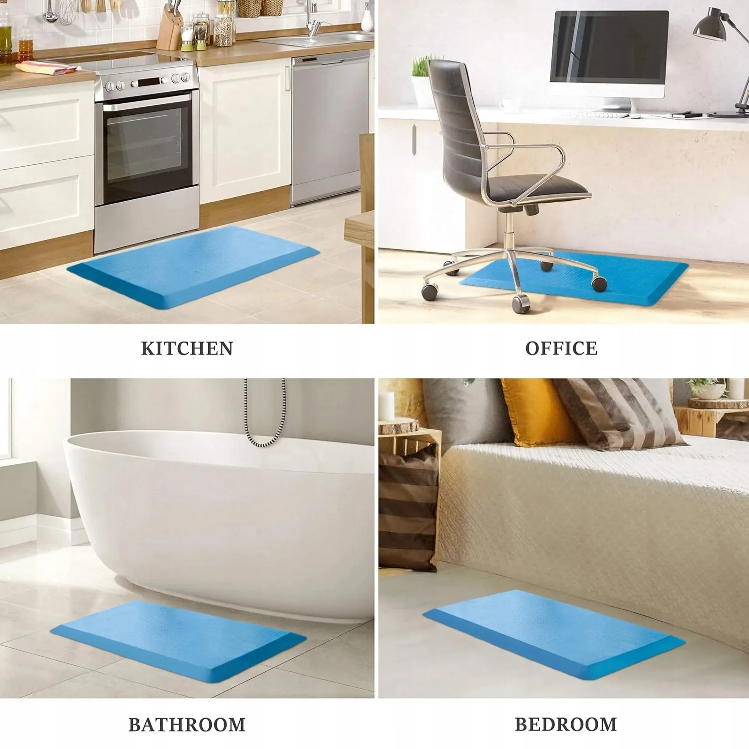 Anti Fatigue Cushioned Mats for Kitchen Bathroom. Comfort Mat for Home Office