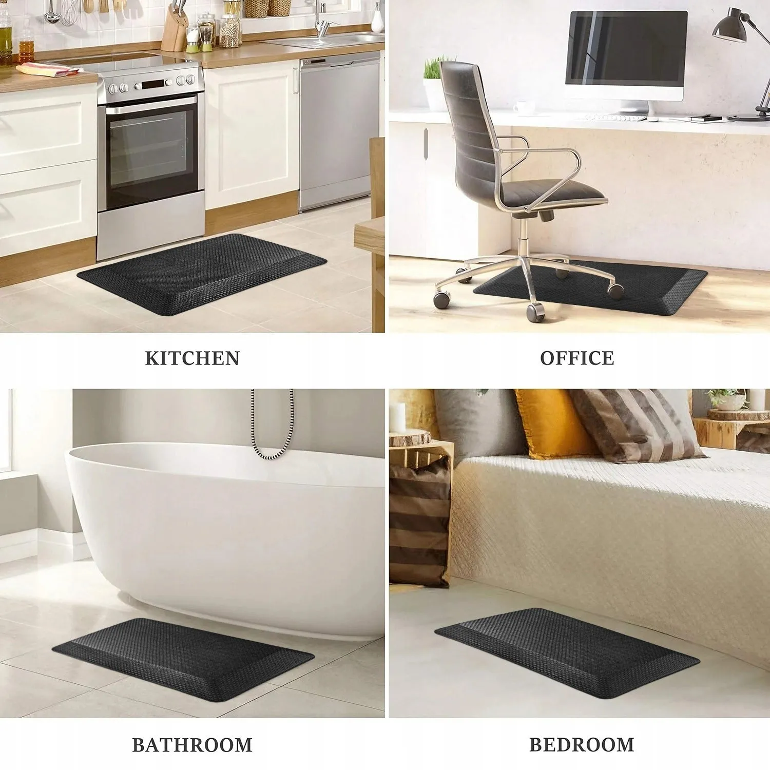 Anti Fatigue Cushioned Mats for Kitchen Bathroom. Comfort Mat for Home Office