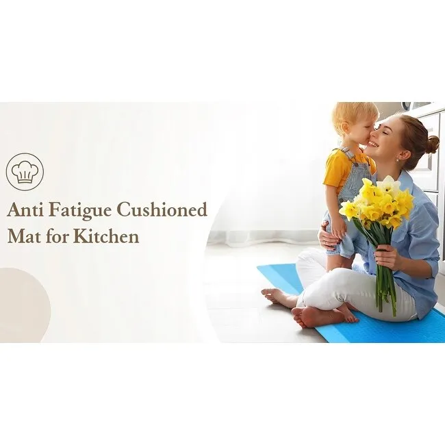 Anti Fatigue Cushioned Mats for Kitchen Bathroom. Comfort Mat for Home Office