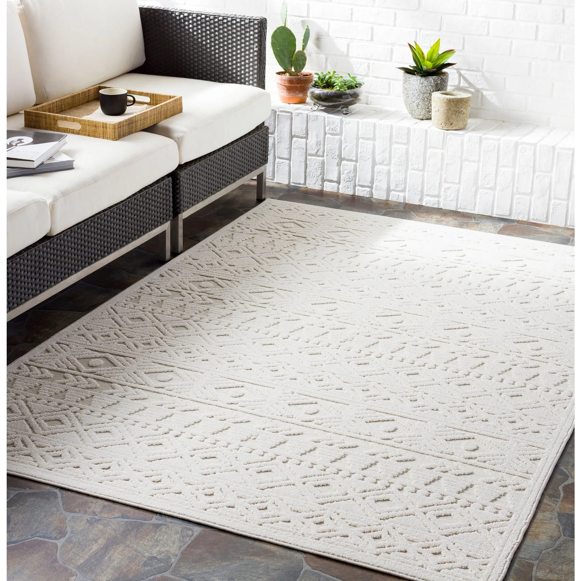 Atatiana Indoor/ Outdoor Global Stripe Area Rug
