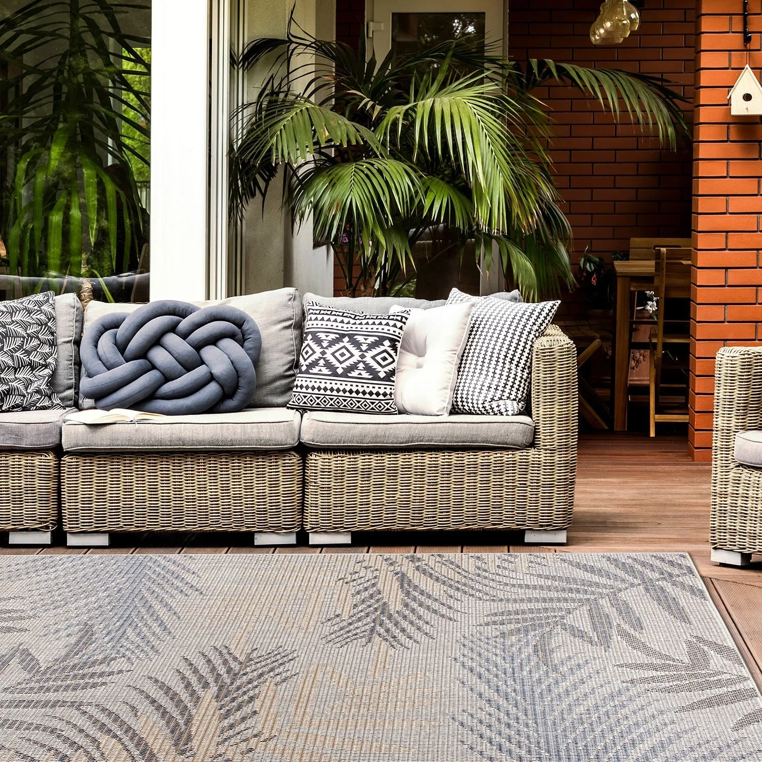 Bahama Palm Frond Indoor/Outdoor Area Rug