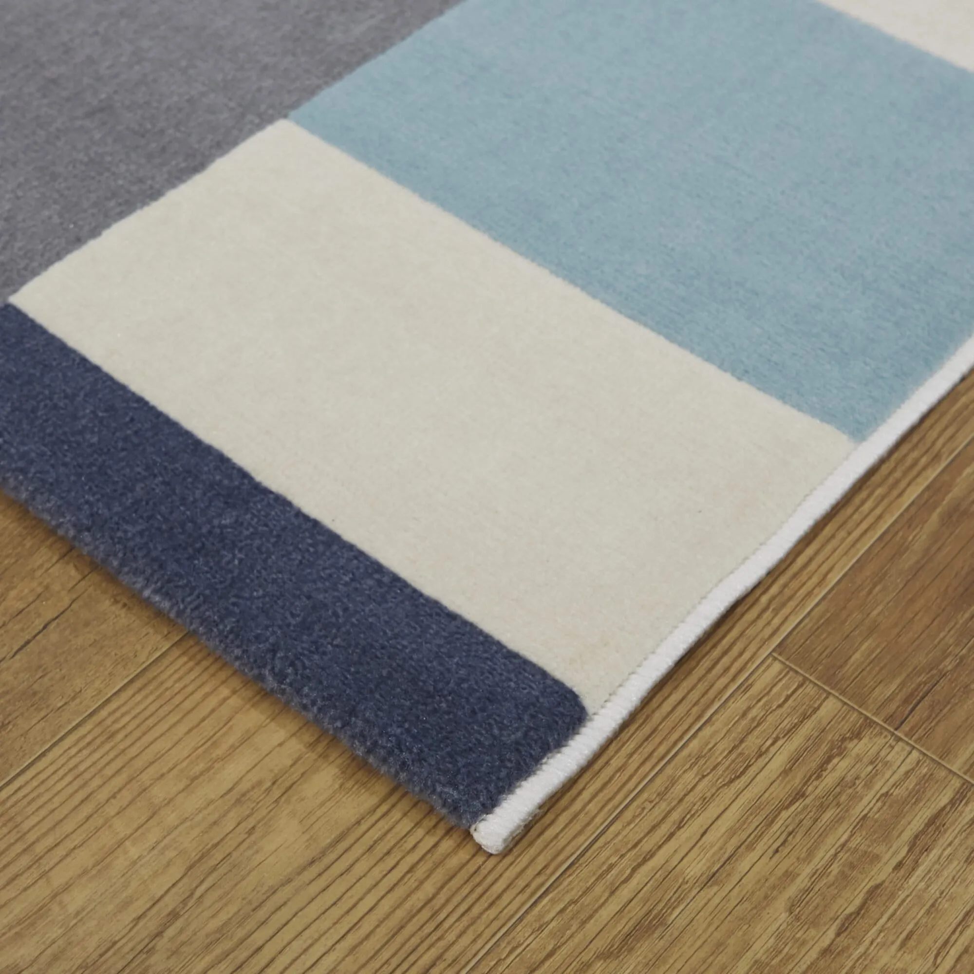 Bailey Mid-century Modern Striped Color Block Low-pile Area Rug