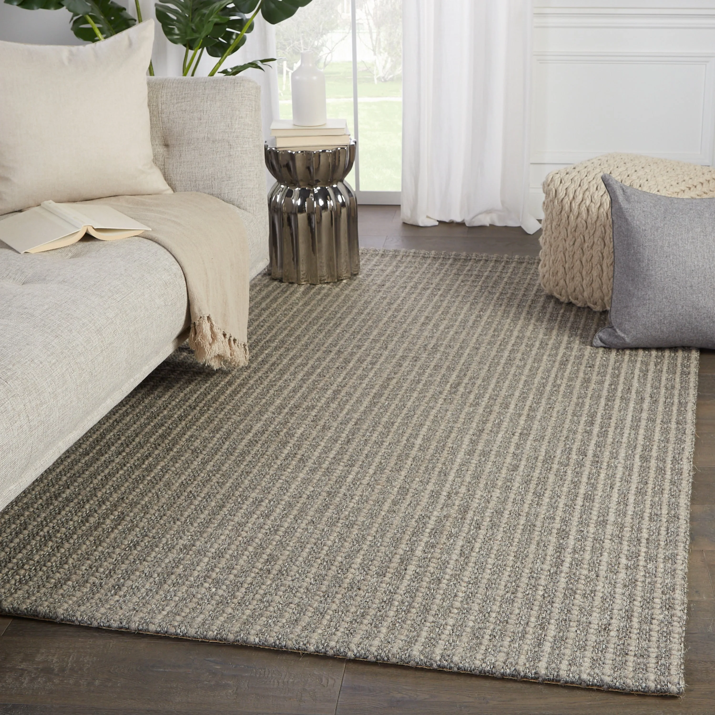 Bauer Natural Solid Color Wool and Sisal Blend Area Rug
