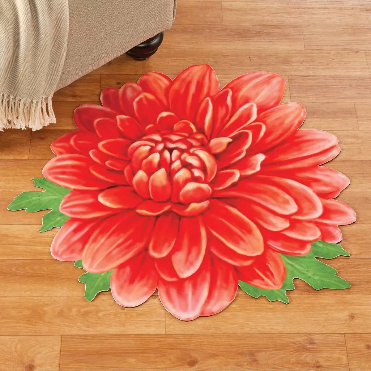 Beautiful Chrysanthemum Shaped Accent Rug - 2X2 FT