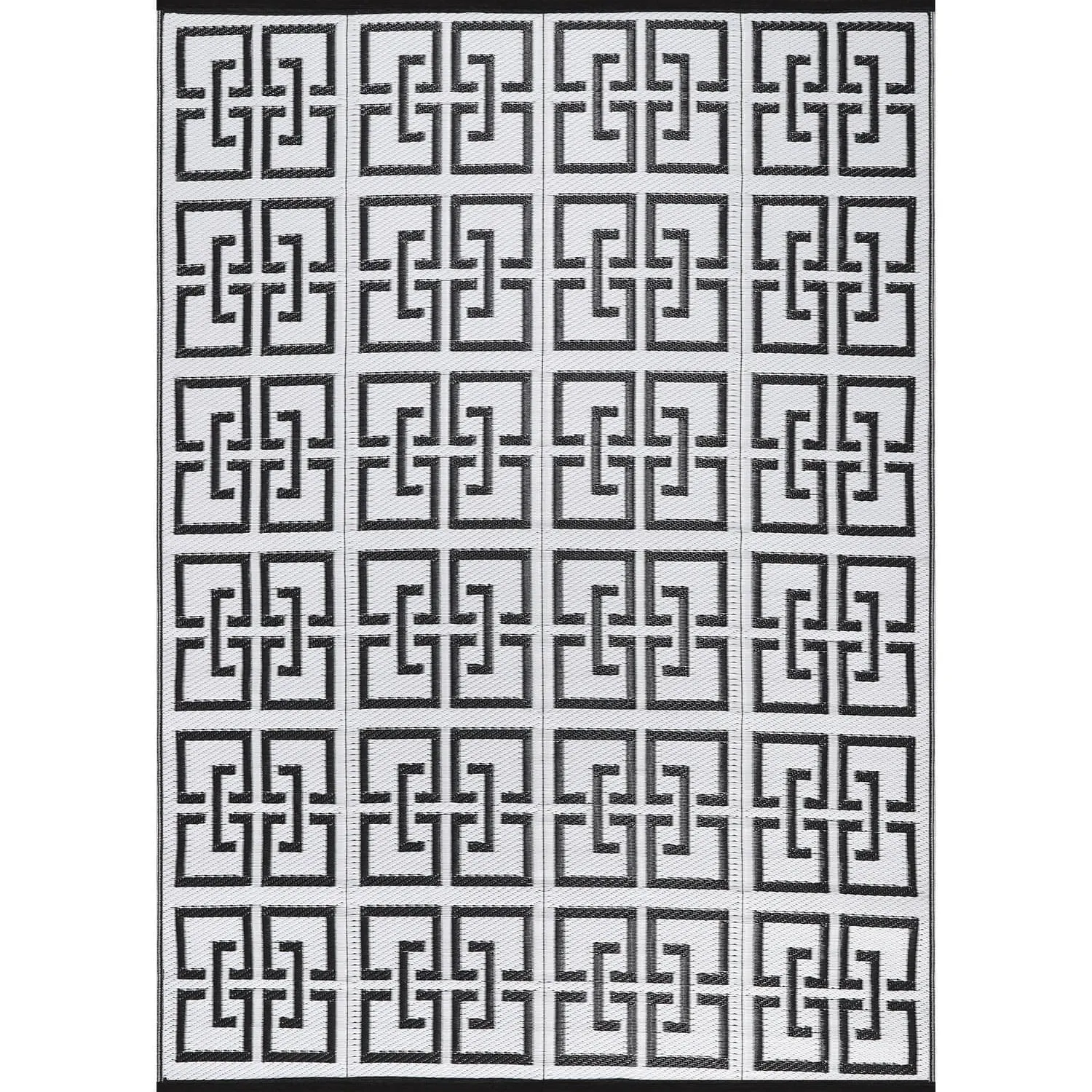 Beverly Rug Geometric Greek Key Outdoor Rug Waterproof for Patio. RV Camping