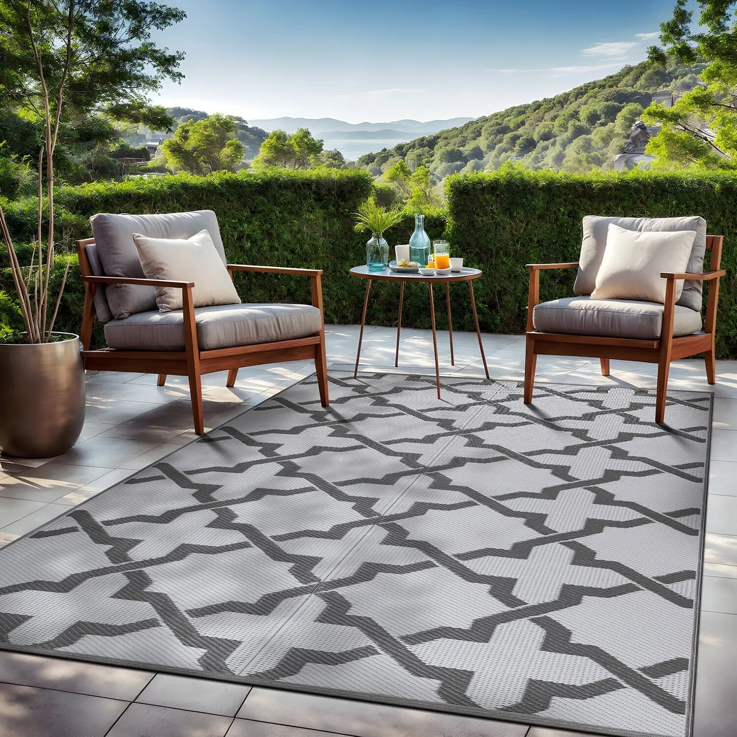 Beverly Rug Reversible Trellis Pattern Indoor/ Outdoor Area Rug