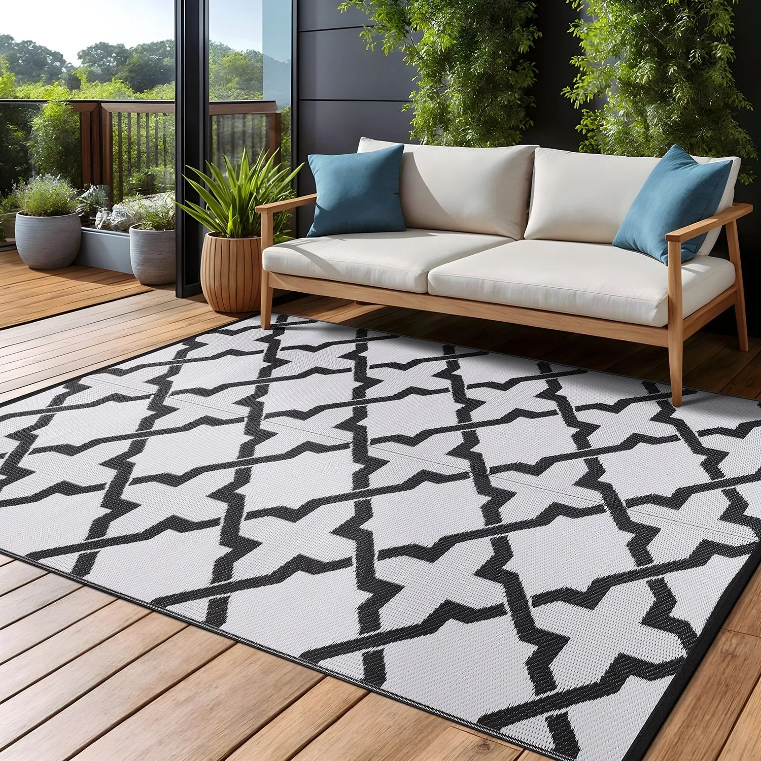 Beverly Rug Reversible Trellis Pattern Indoor/ Outdoor Area Rug
