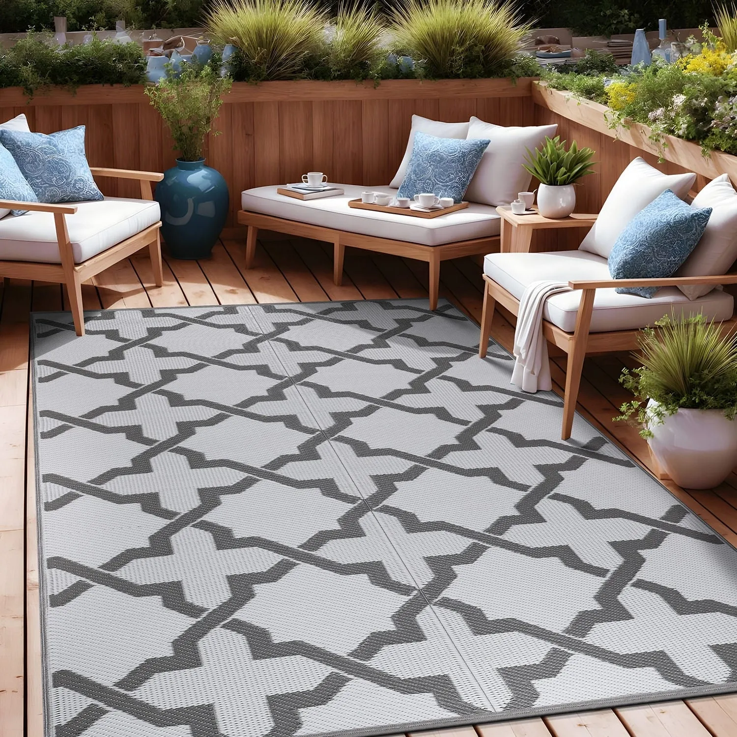 Beverly Rug Reversible Trellis Pattern Indoor/ Outdoor Area Rug