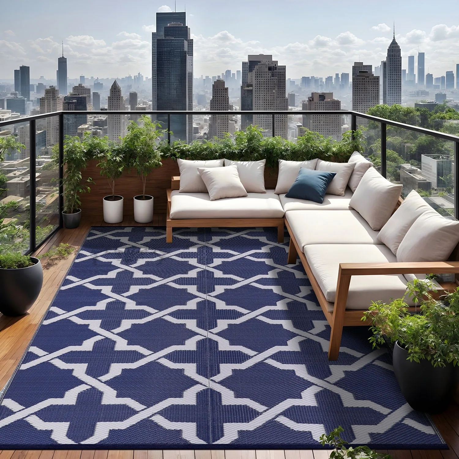 Beverly Rug Reversible Trellis Pattern Indoor/ Outdoor Area Rug
