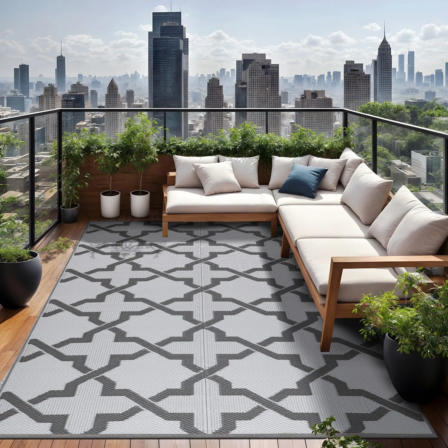 Beverly Rug Reversible Trellis Pattern Indoor/ Outdoor Area Rug