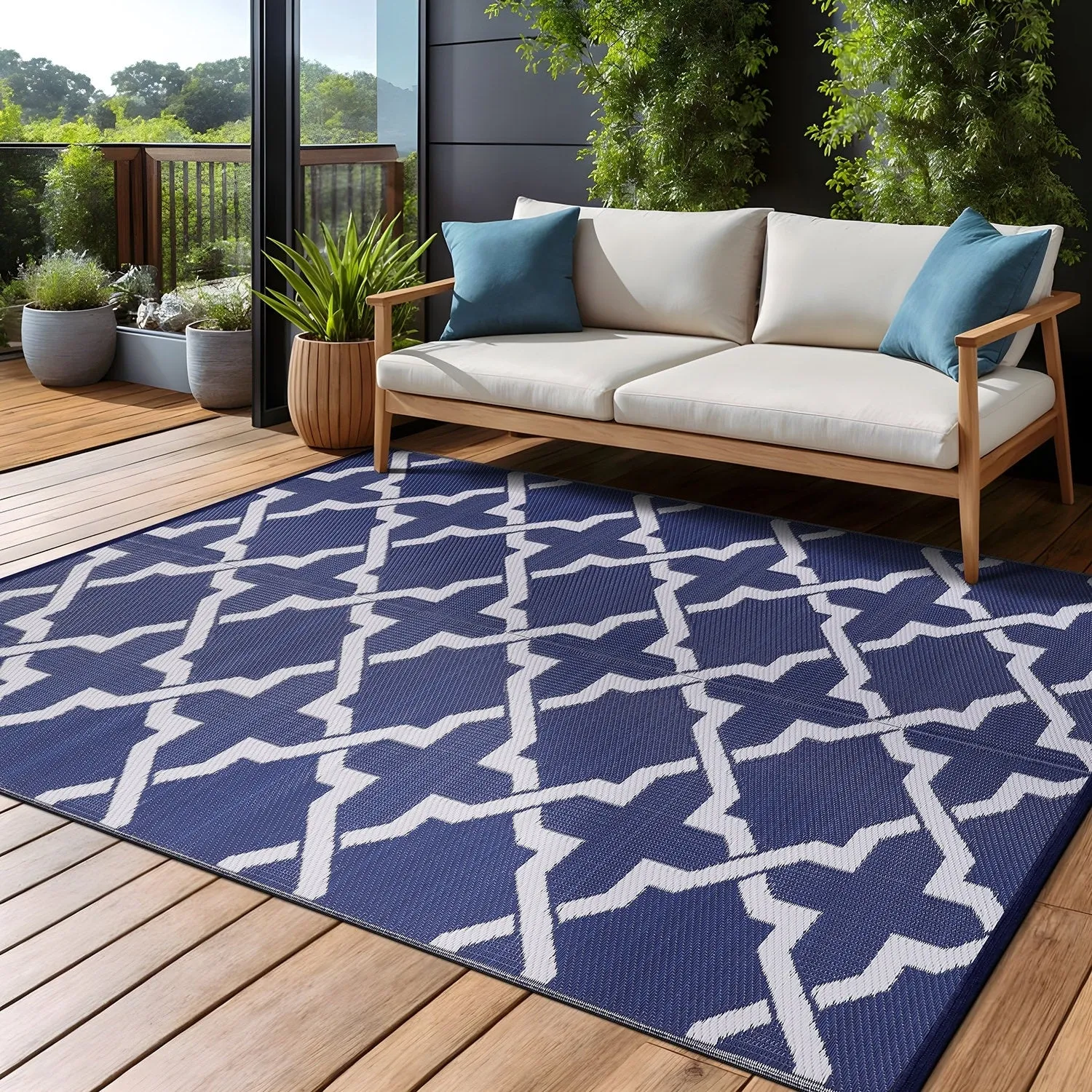 Beverly Rug Reversible Trellis Pattern Indoor/ Outdoor Area Rug