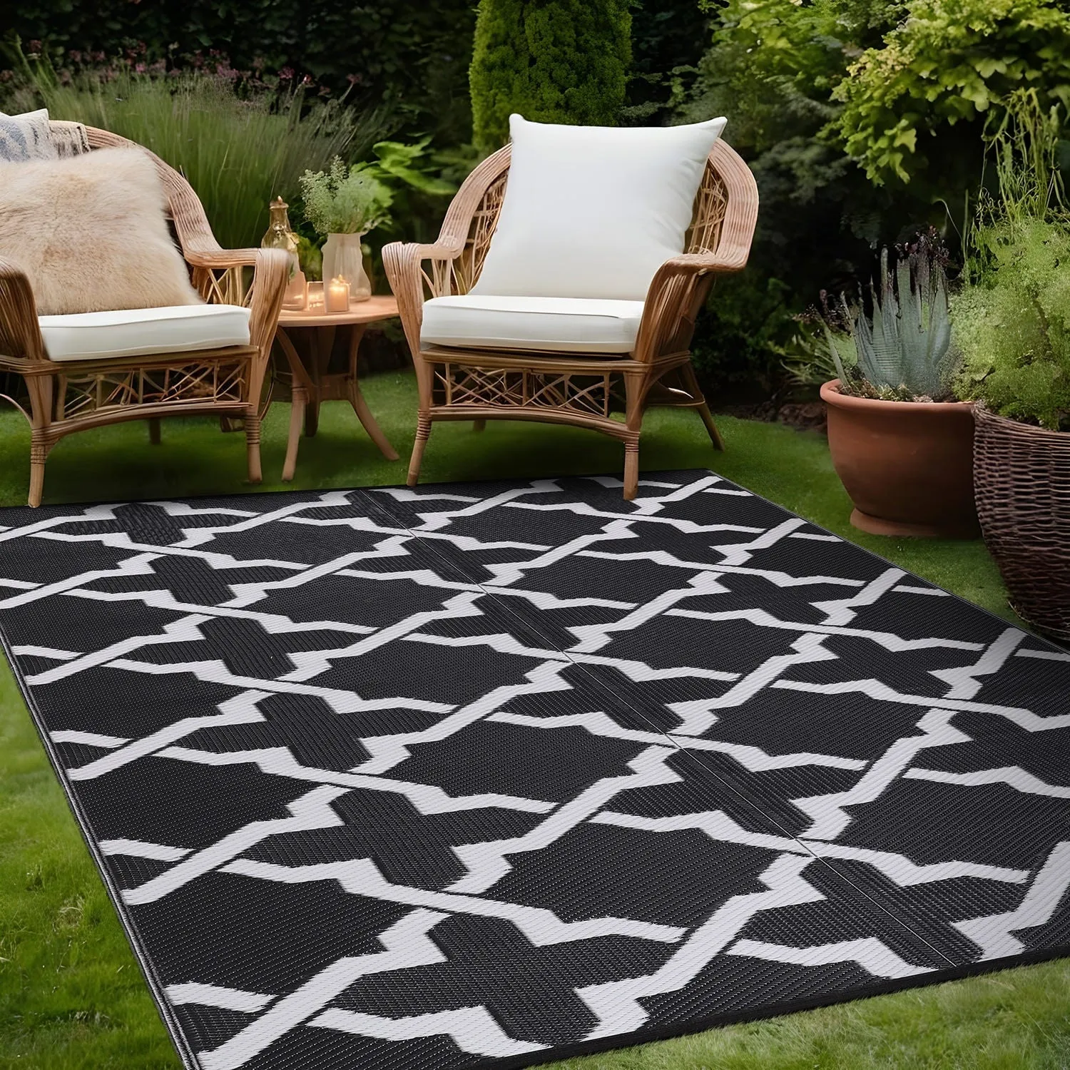 Beverly Rug Reversible Trellis Pattern Indoor/ Outdoor Area Rug