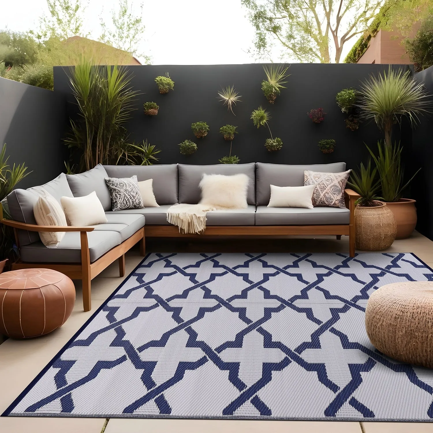 Beverly Rug Reversible Trellis Pattern Indoor/ Outdoor Area Rug