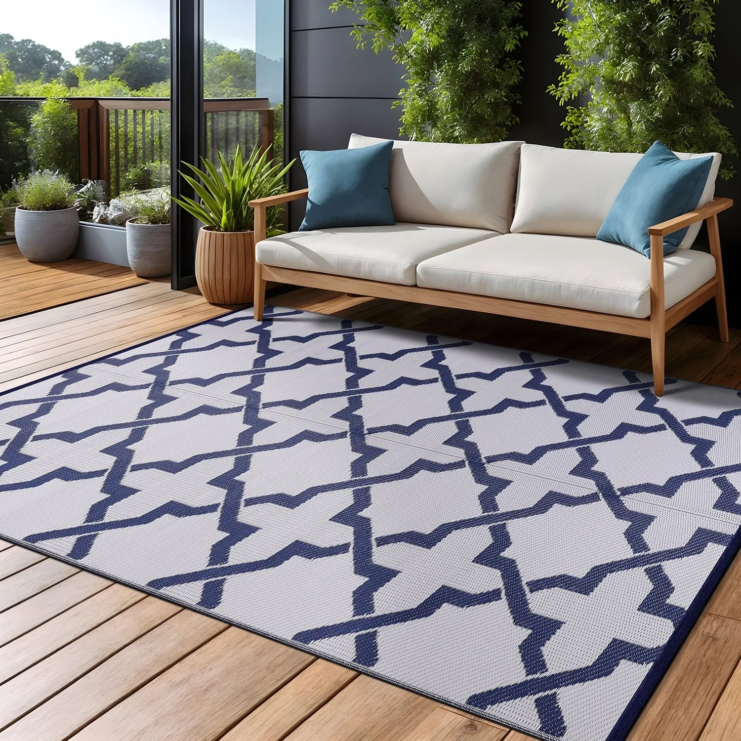 Beverly Rug Reversible Trellis Pattern Indoor/ Outdoor Area Rug