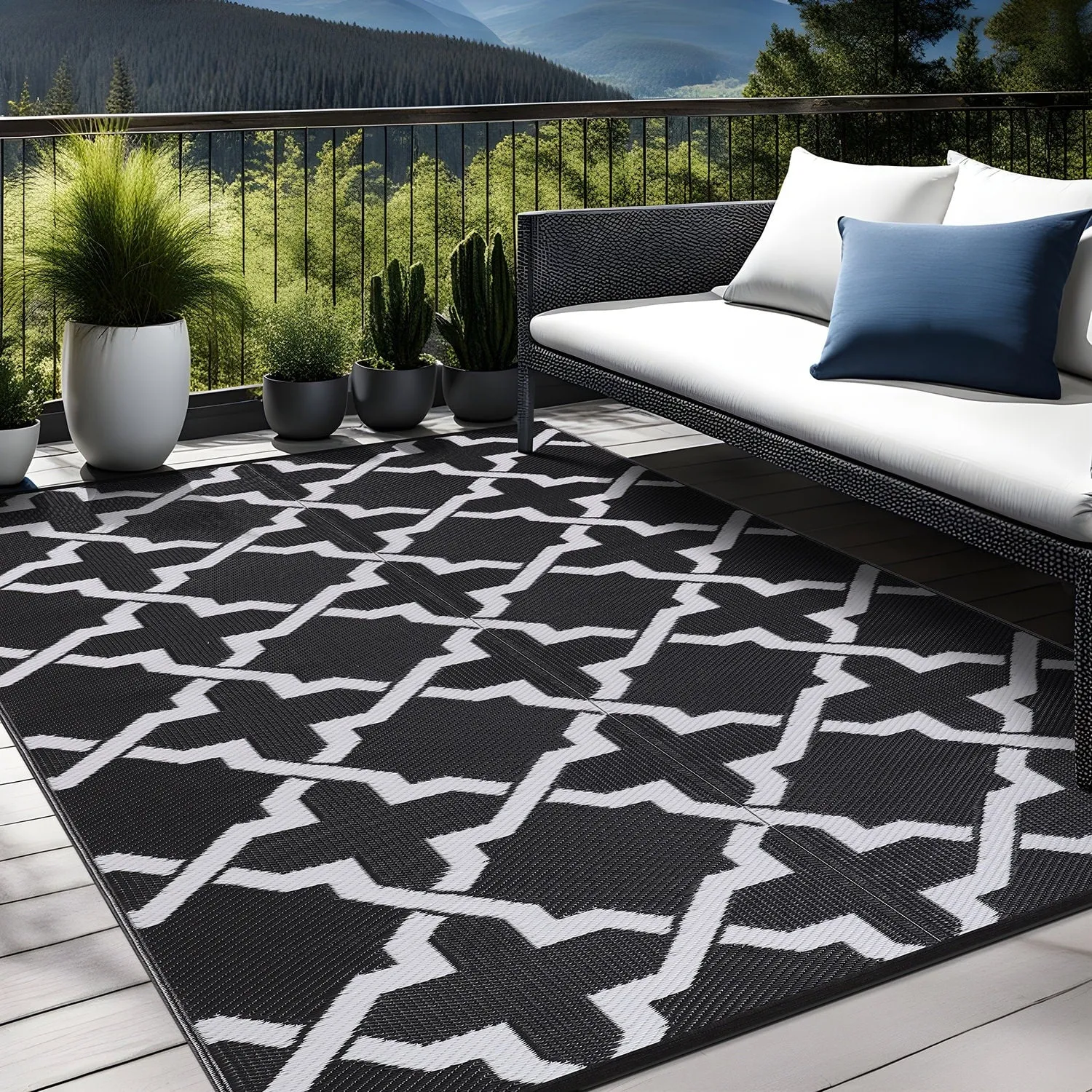 Beverly Rug Reversible Trellis Pattern Indoor/ Outdoor Area Rug
