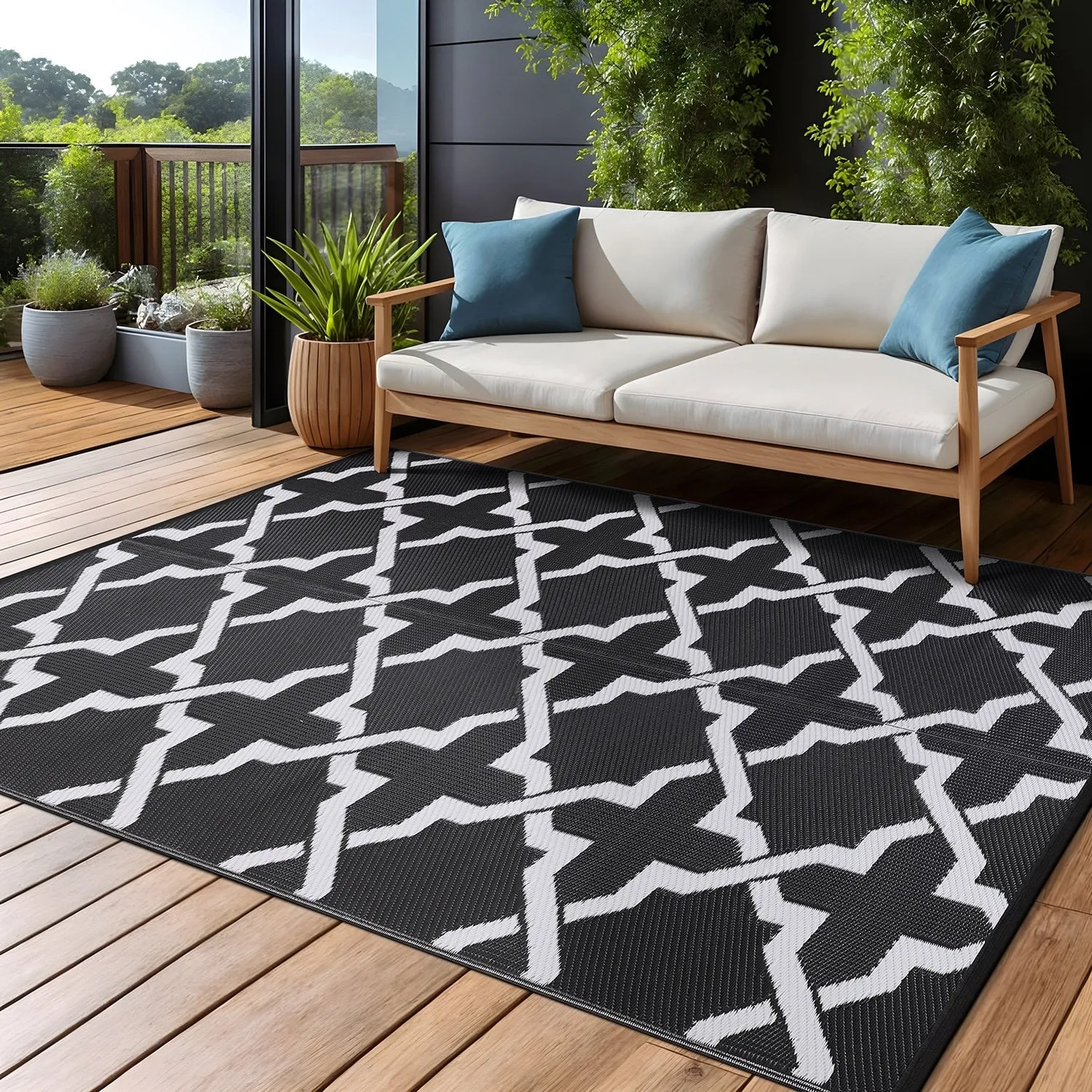 Beverly Rug Reversible Trellis Pattern Indoor/ Outdoor Area Rug