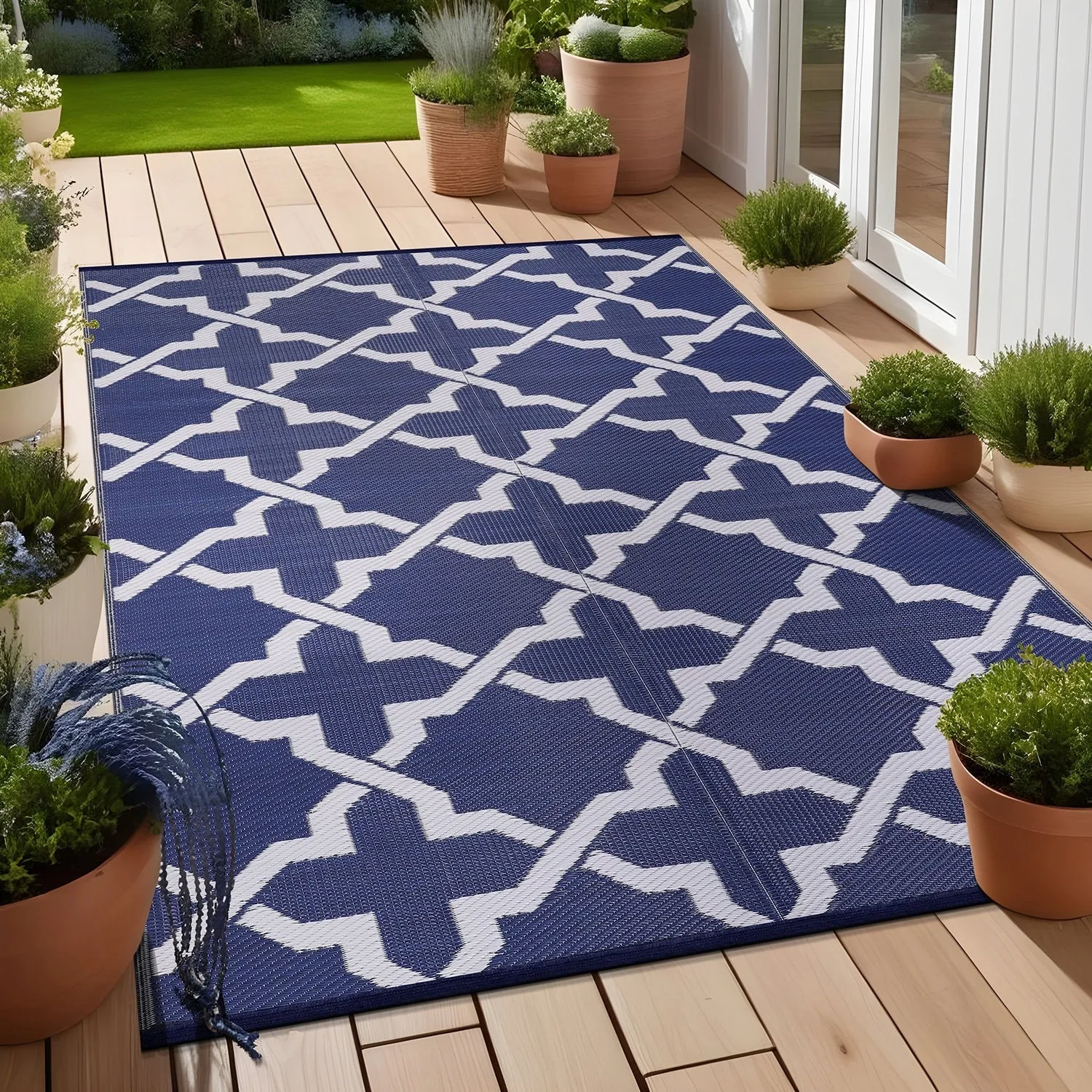 Beverly Rug Reversible Trellis Pattern Indoor/ Outdoor Area Rug