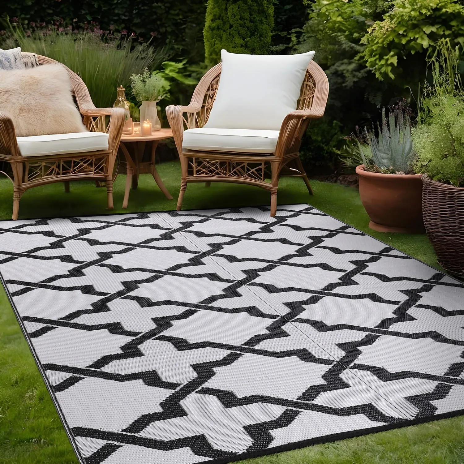 Beverly Rug Reversible Trellis Pattern Indoor/ Outdoor Area Rug