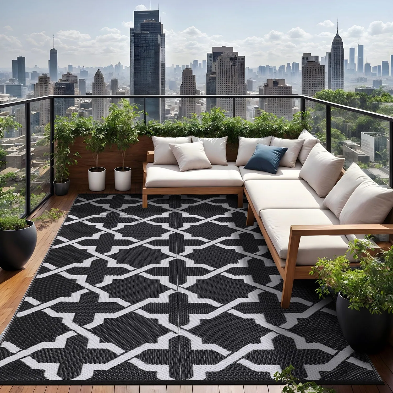 Beverly Rug Reversible Trellis Pattern Indoor/ Outdoor Area Rug