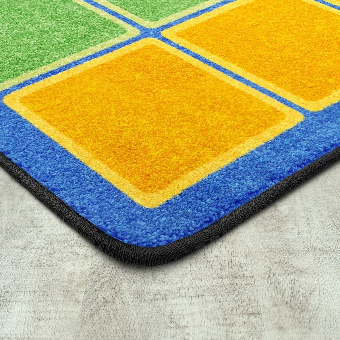 Blocks Abound Pastel Educational Nylon Area Rug