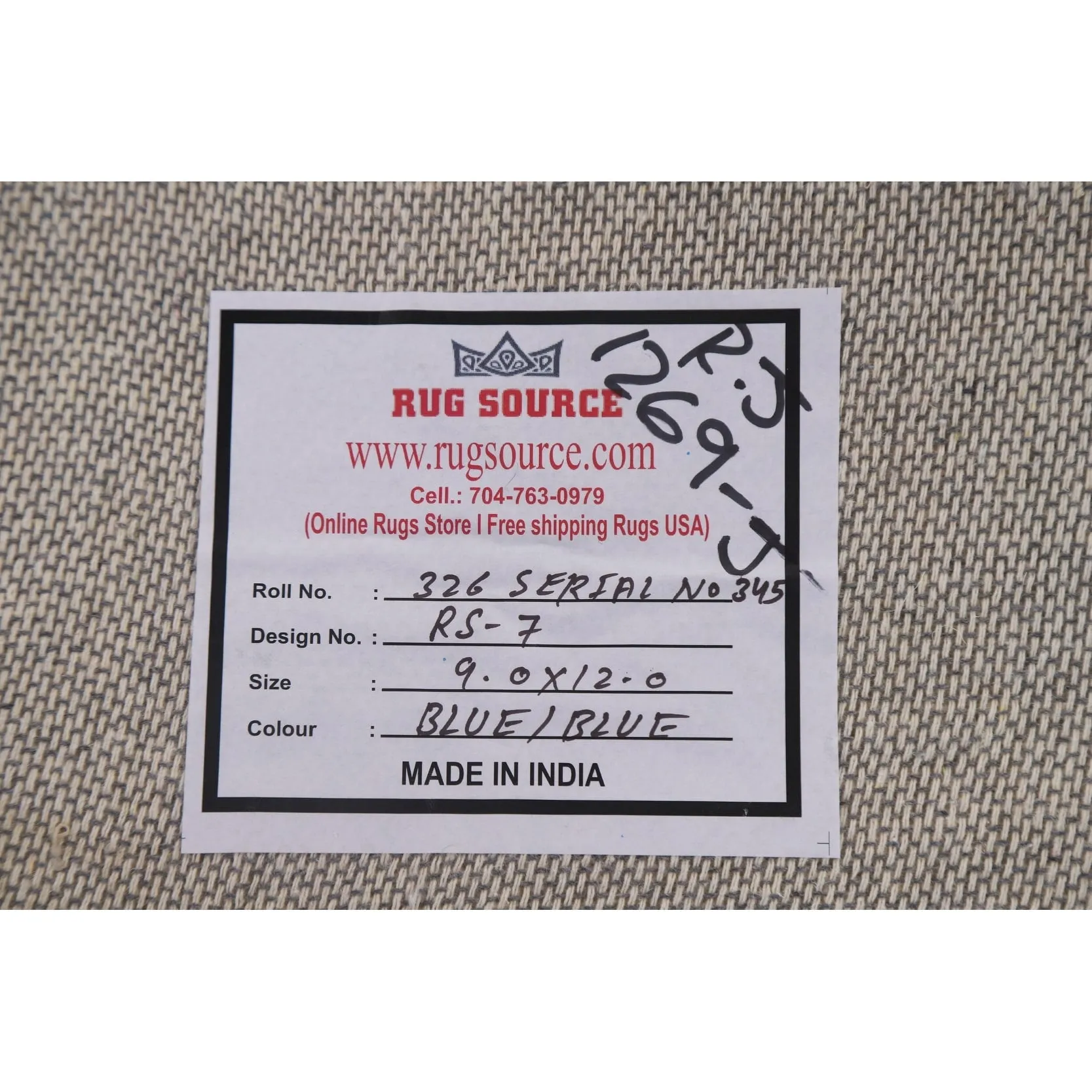 Blue Oriental Rug Traditional Hand-Tufted Wool Carpet
