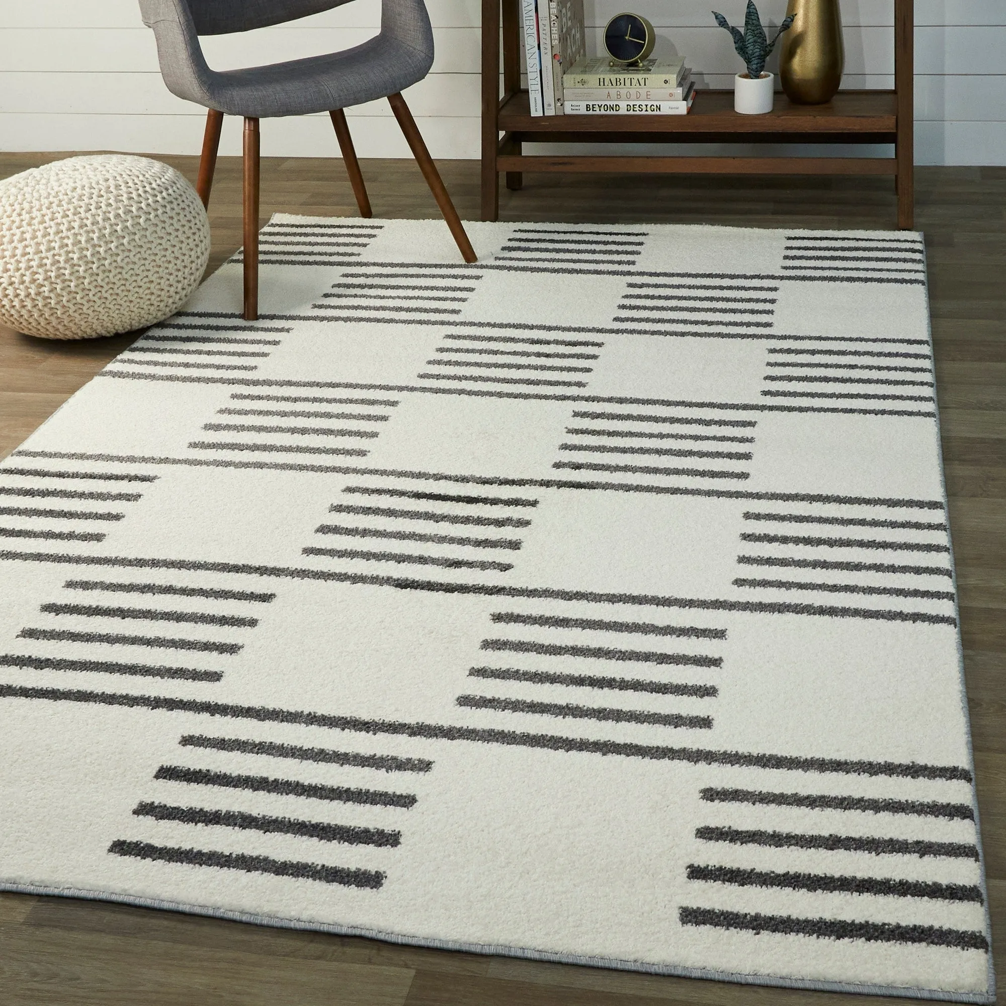 Booth Modern Striped Area Rug