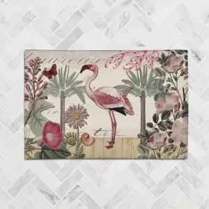 Botanical Flamingo Chenille Accent Rug