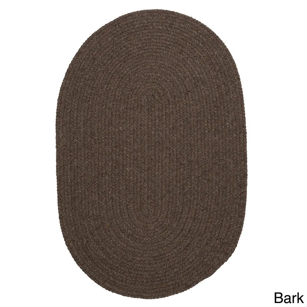 Charleston Wool-blend Textured Solid Reversible Braided Rug