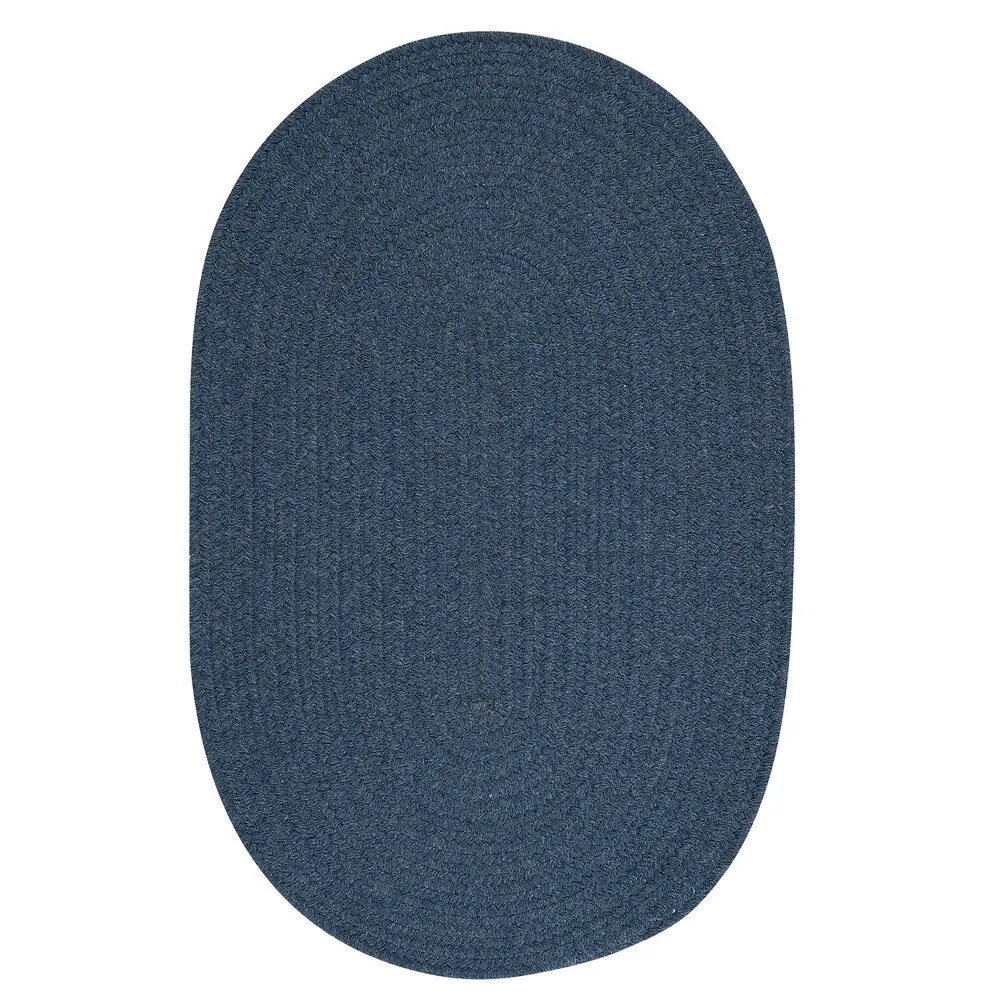 Charleston Wool-blend Textured Solid Reversible Braided Rug
