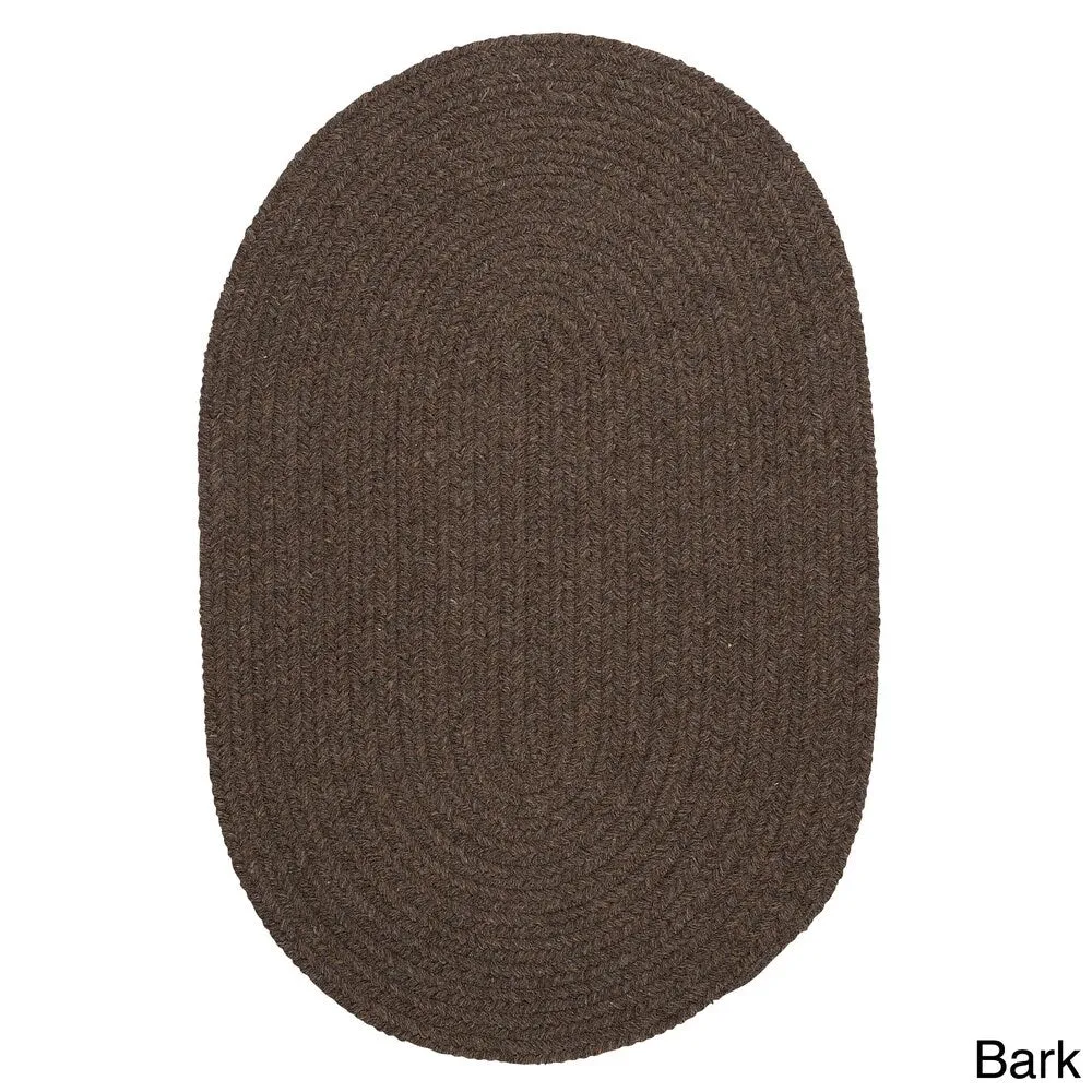 Charleston Wool-blend Textured Solid Reversible Braided Rug