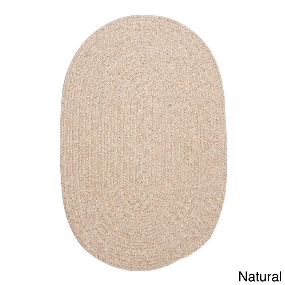 Charleston Wool-blend Textured Solid Reversible Braided Rug